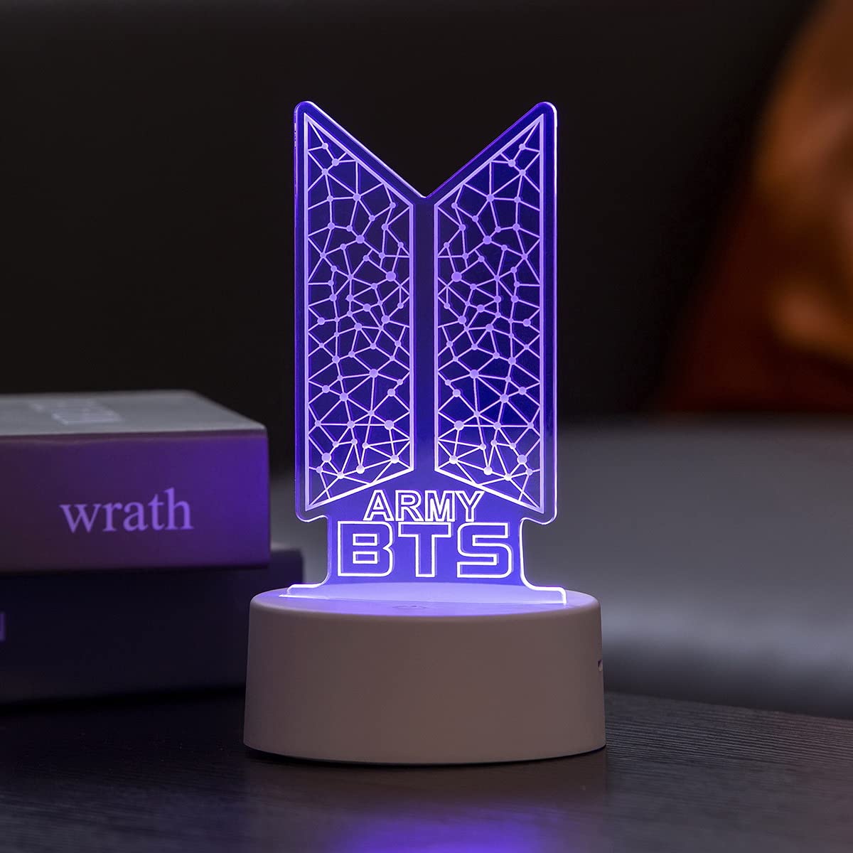 YANENG LED Acrylic Night Light - 7 Color Touch, Model TS-LED-002, Perfect for Bedroom Decoration and Gifts for Kpop Fans