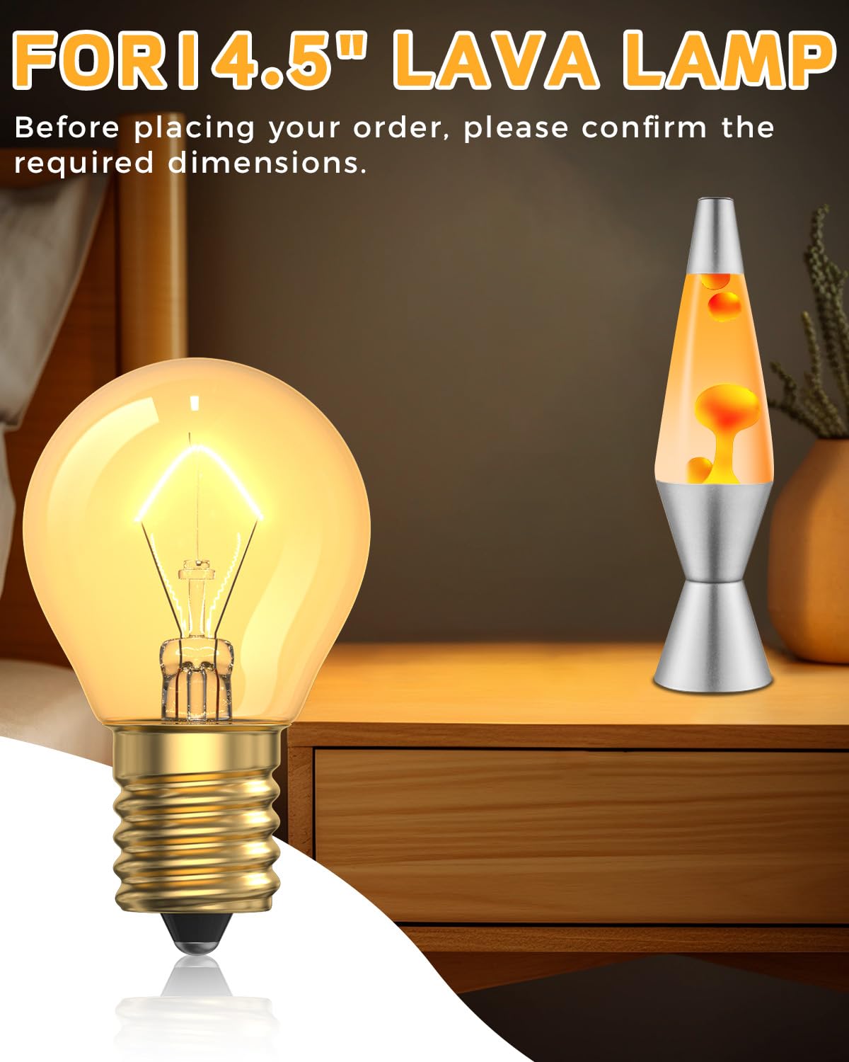 Tobebright 25W Lava Lamp Bulb, S11 E17 Base, 25W 120V For 14.5-Inch Lava Lamp Repalacement Bulb, Lava Lamp Light Bulb, Dimmable