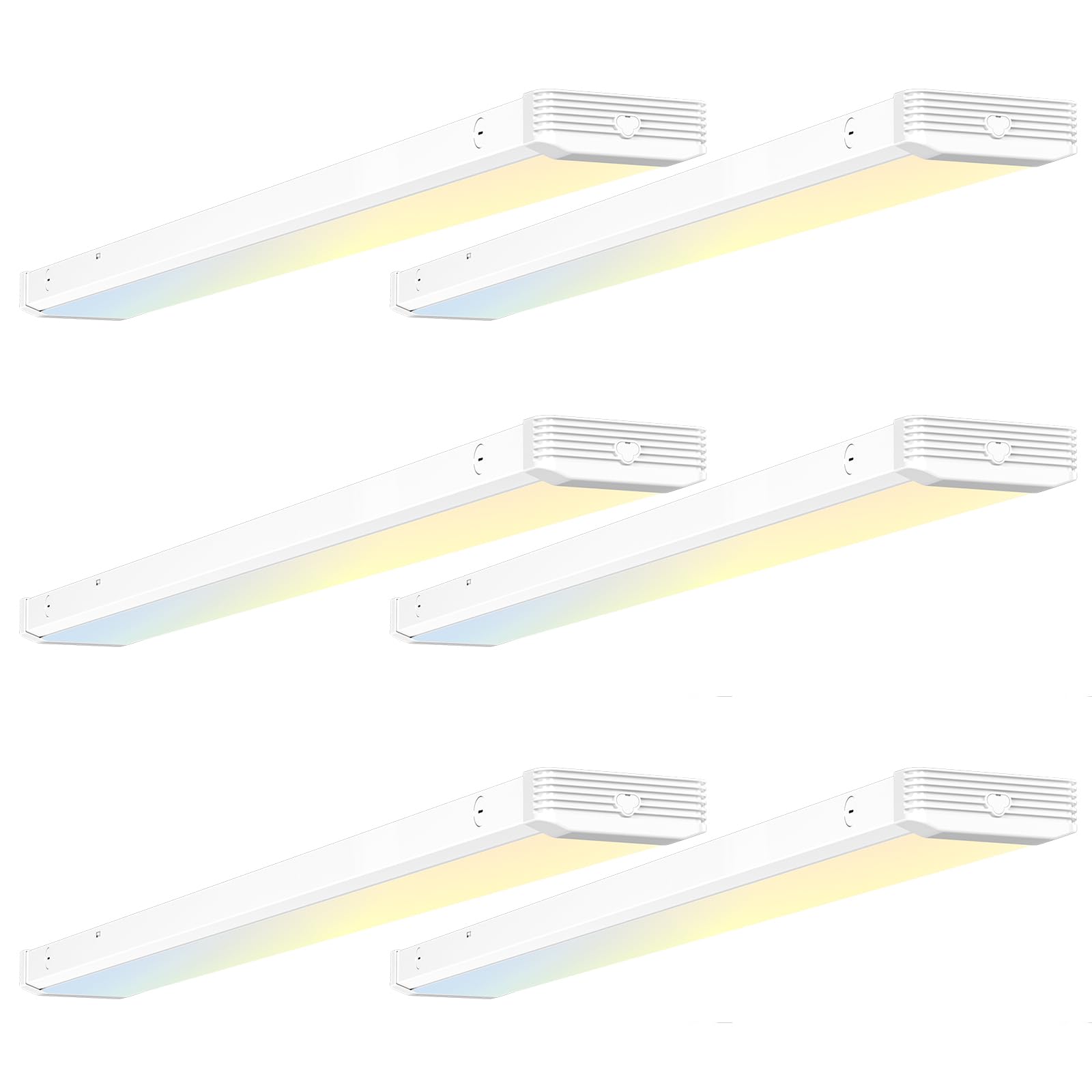 BBOUNDER 4FT LED Wraparound Light, 5500LM, 50W, 3CCT Selectable, 6 Pack, White, Model 2155L