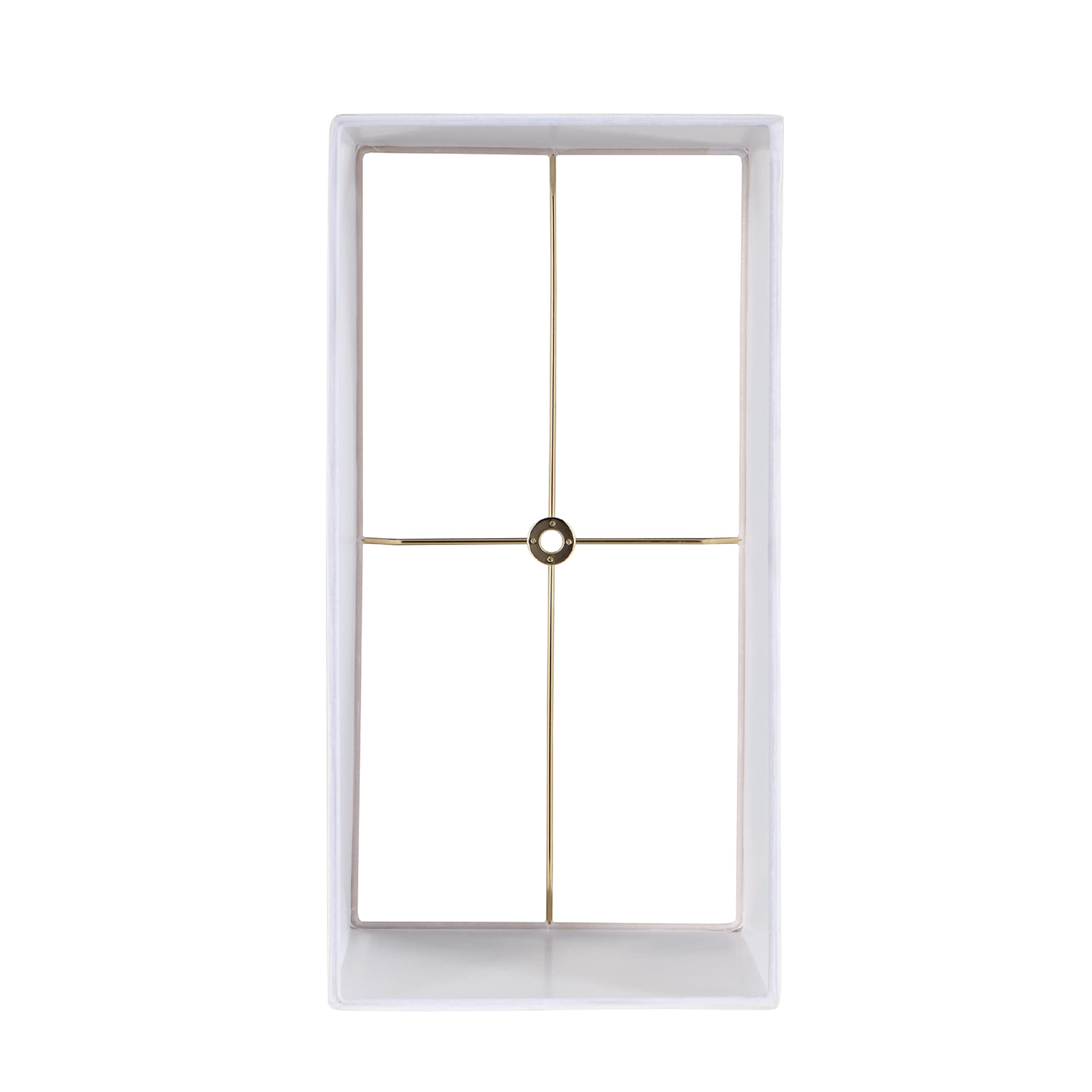 Aspen Creative 36010, Hardback Rectangular Contemporary Spider Lamp Shade/White Linen Fabric, (8+16)&quot; Top X (8+16)&quot; Bottom X 10&quot; Height