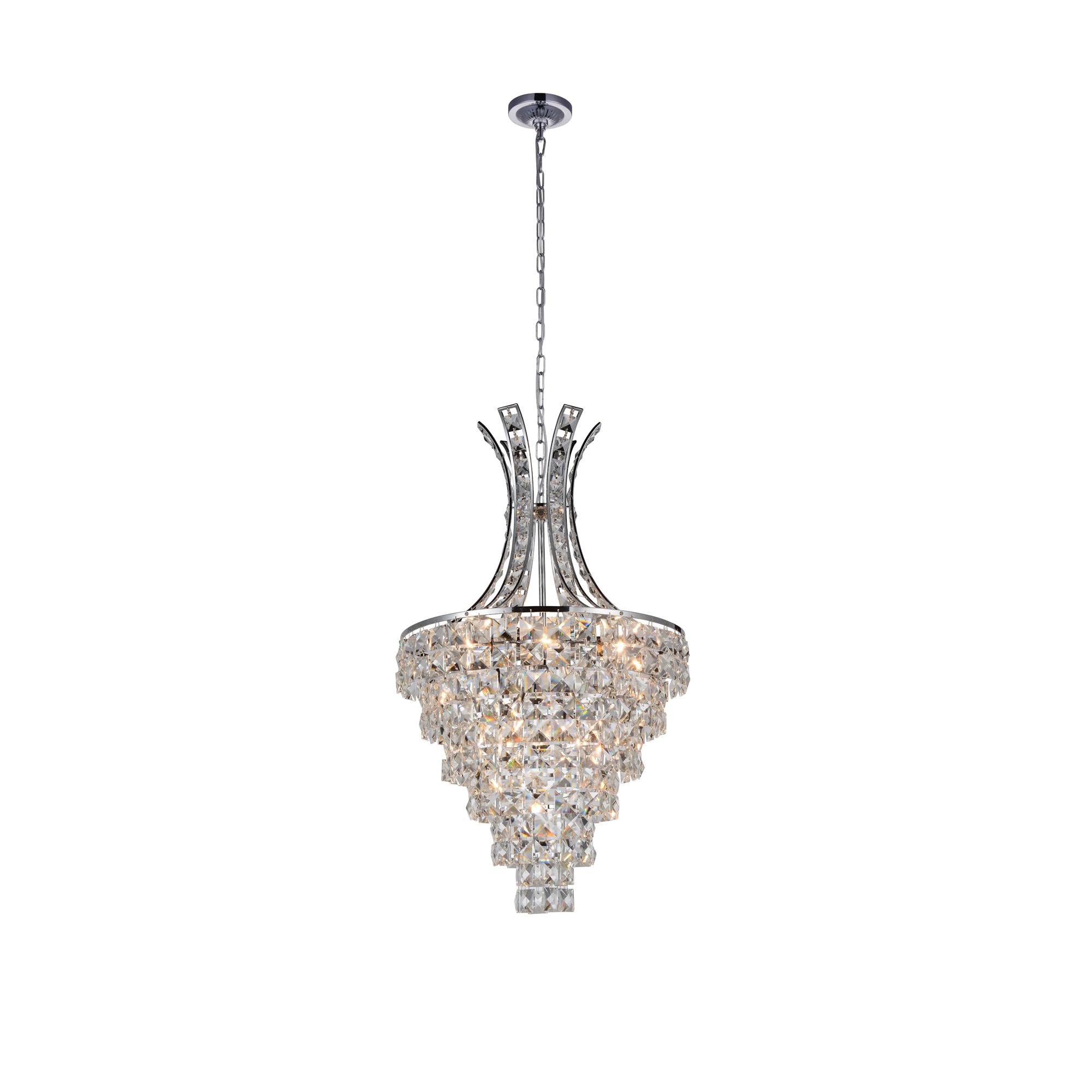 Cwi Lighting Chrome 9-Light Metal Chandelier - Traditional Design For Elegant Spaces