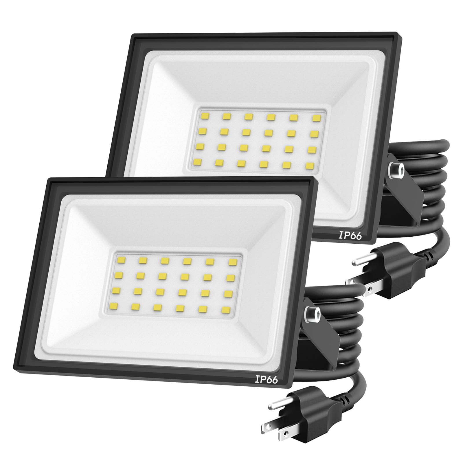 Madewell Living 2-Pack 30W Led Flood Lights Outdoor - 5400 Lumens Super Bright Security Lighting  Ip66 Waterproof  5000K Daylight - Energy-Efficient Outdoor Lights For Garage  Garden  Lawn  Backyard