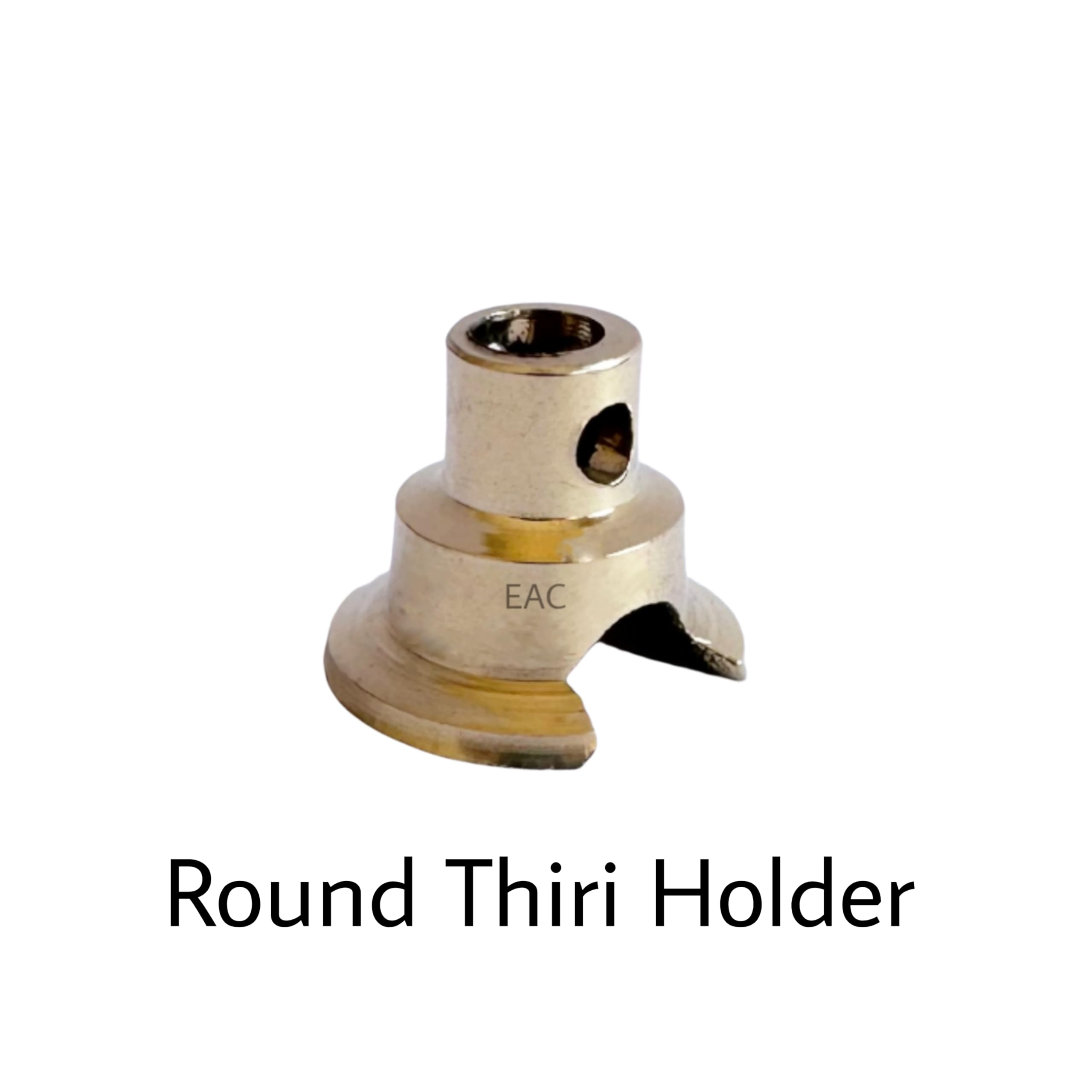 EAC Pure Brass Round Wick Holder for All Types of Pooja Diya, Oil Lamp, Deepak Thiri Stand for Batti Holder (Pack of 6)