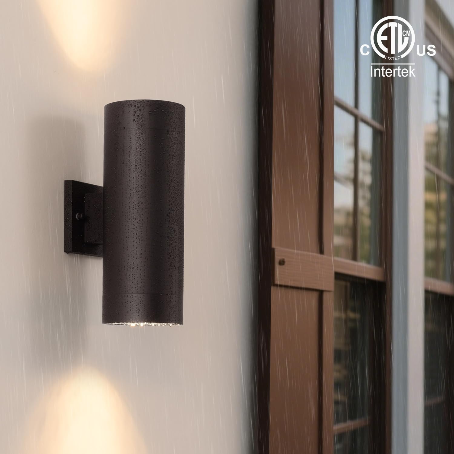 Mirrea Modern Outdoor Porch Light, 2-Pack Aluminum Waterproof Wall Sconce, Oil Rubbed Bronze, Model B12A108