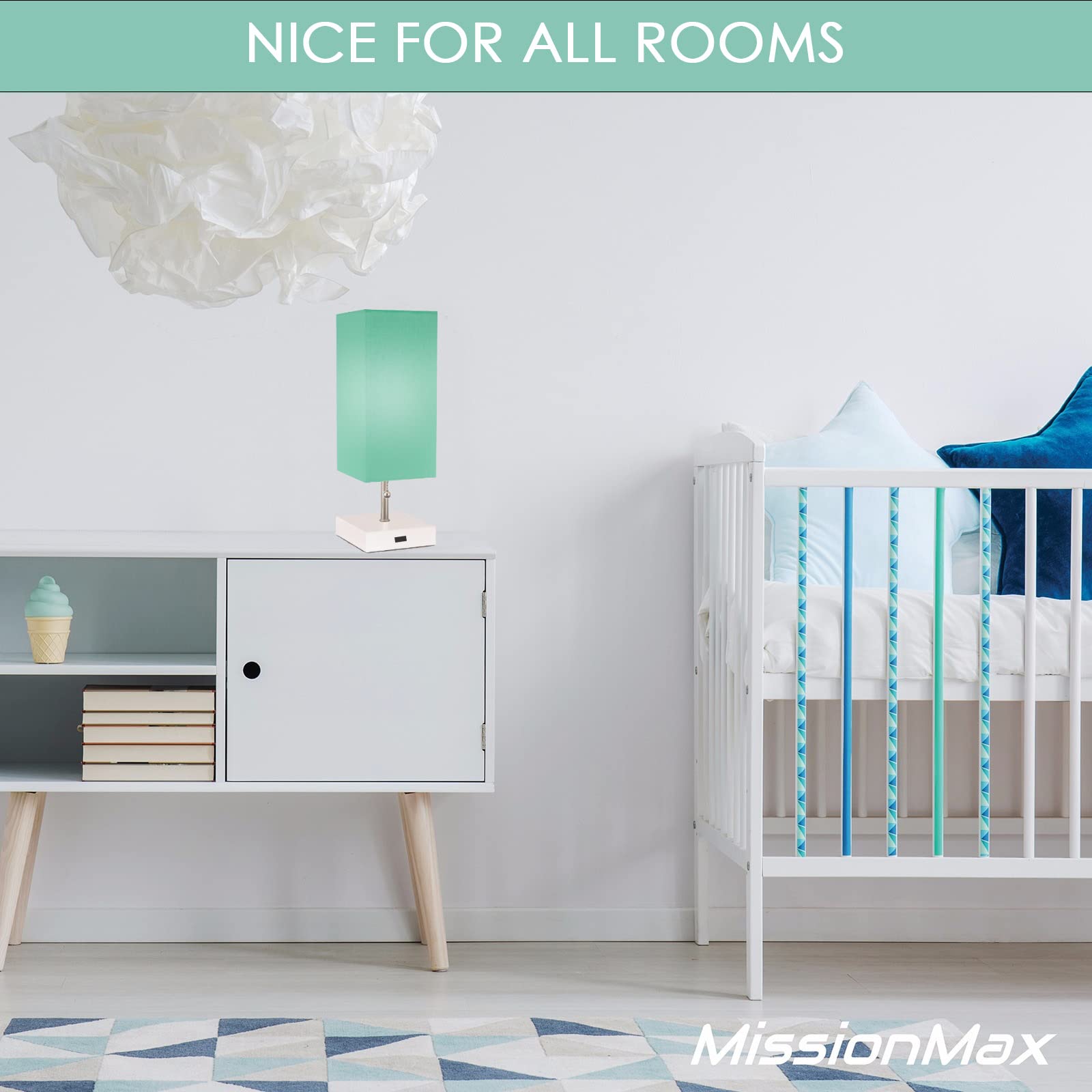 Missionmax Purple Haze Small Table Lamp With Usb Charging - Ideal For Bedside & Desk Use