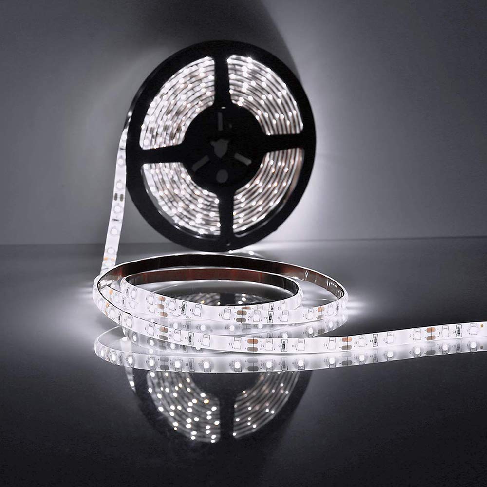 Velain 12V Led Strip Light, Waterproof Daylight White, 16.4Ft, 300 Leds For Home & Party