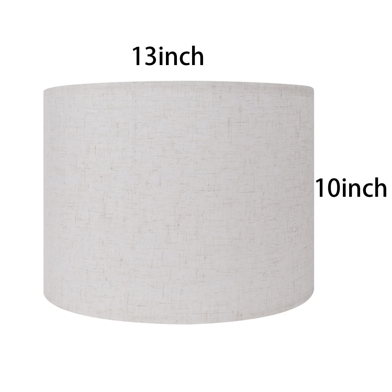 Drum Lamp Shade Set Of 2, 13X13X10 Inches Easy Assembly Lampshades For Table Lamp, Bedside Lamp, Floor Lamp, Spider Fitter (Linen White)