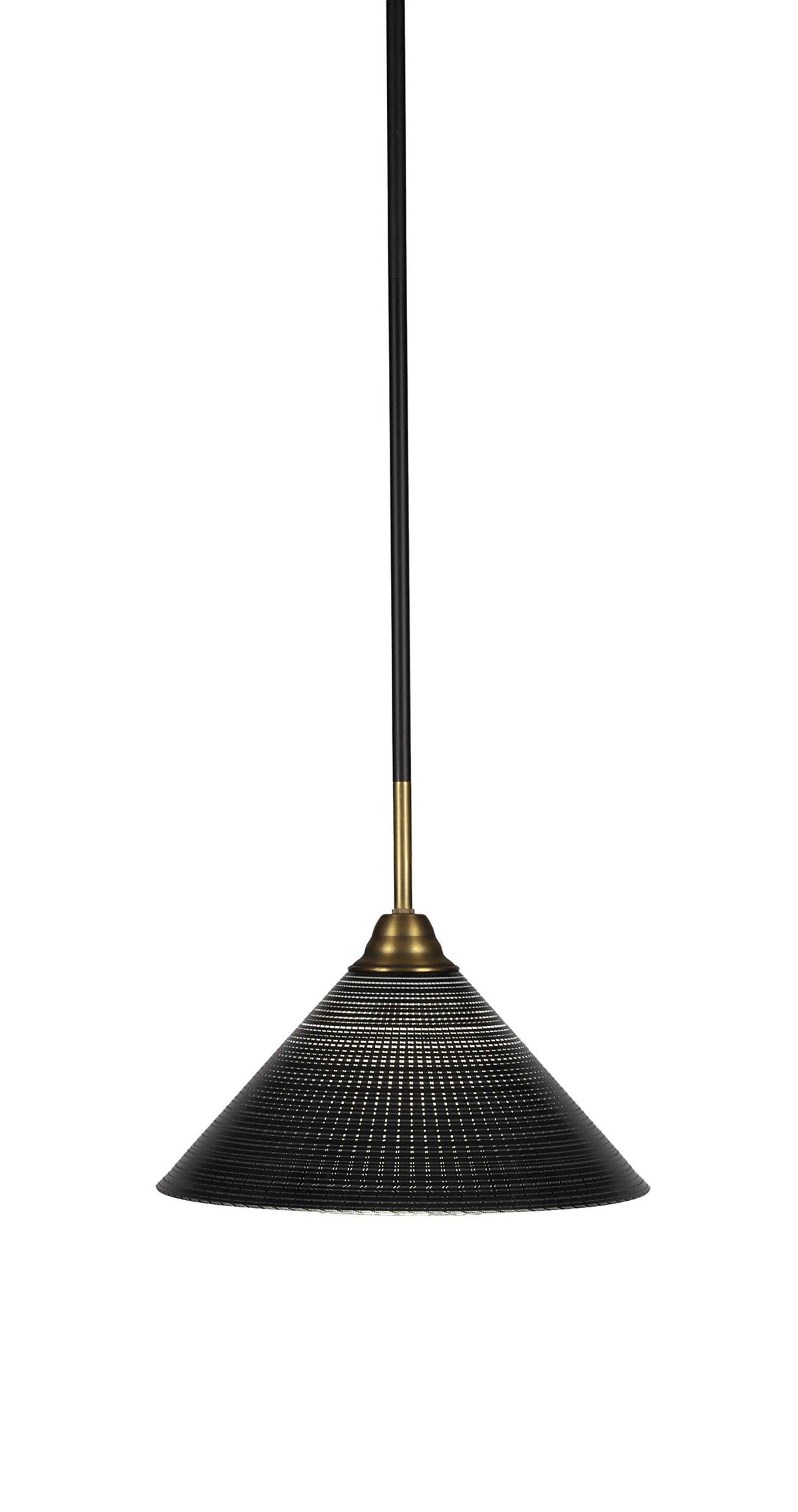 Toltec Lighting Paramount 1 Light Mini Pendant in Matte Black & Brass (3401-MBBR-4009)