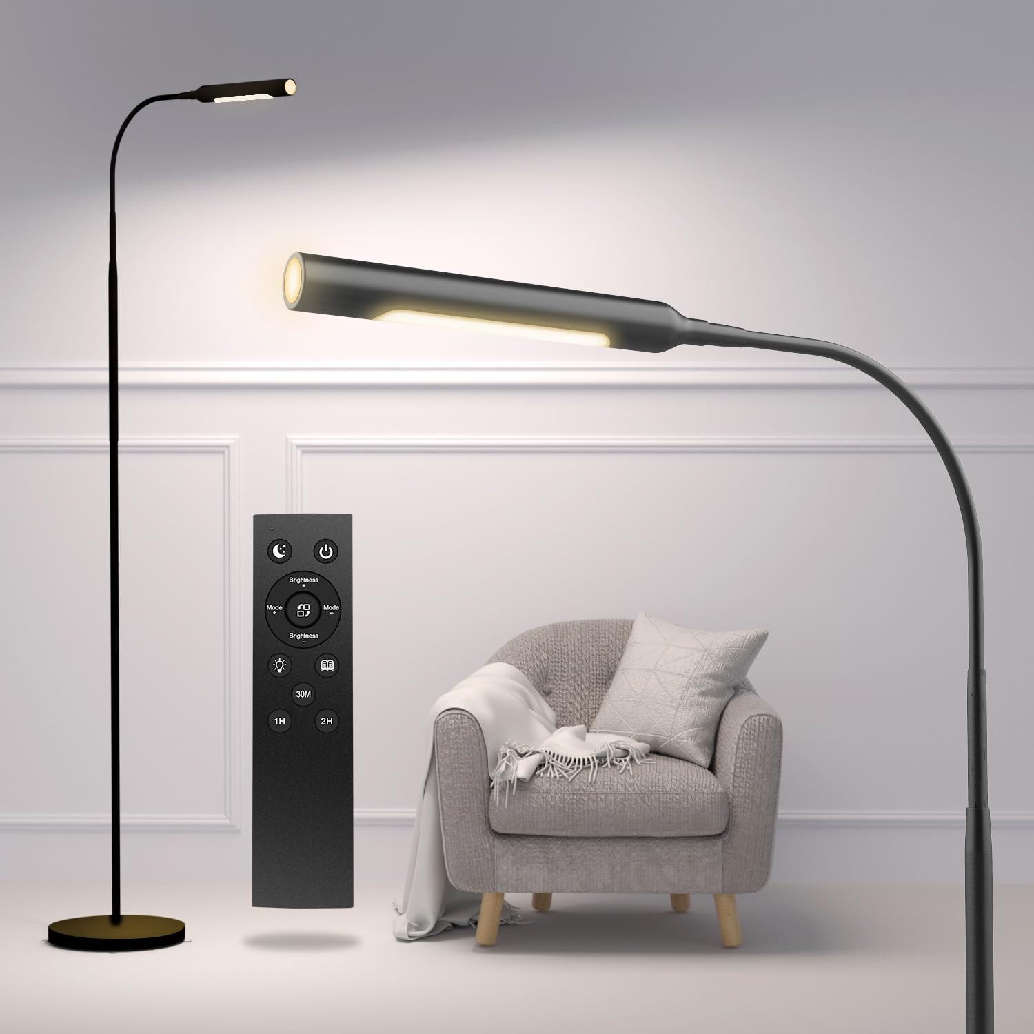 Giantlumi Floor Lamp For Living Room, Bedrooms,Work Study And Home Decor.Modern Reading Standing Lamp.With Remote Control.4 Colo