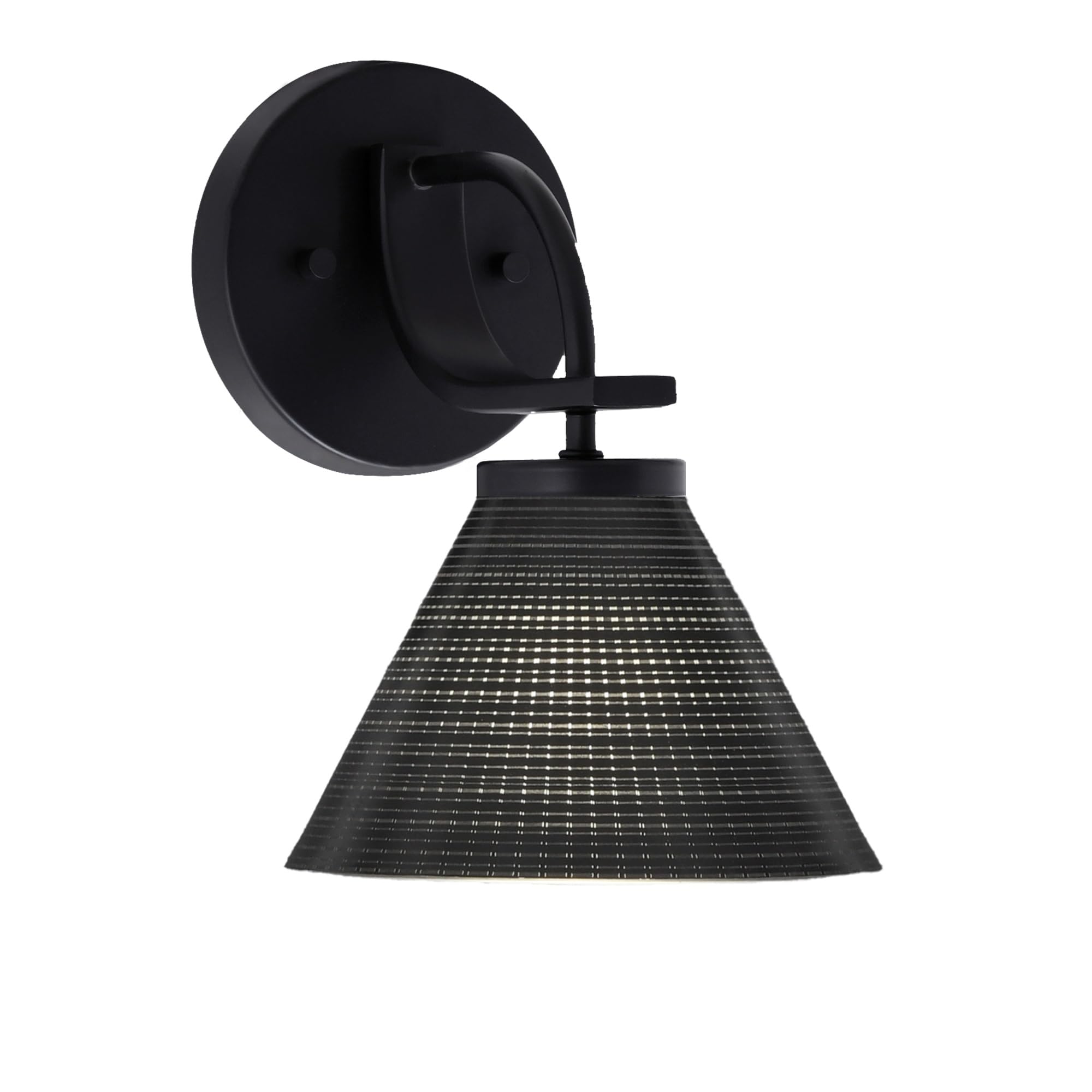 Cavella 1 Light Wall Sconce Shown In Matte Black Finish With 7" Black Matrix Glass