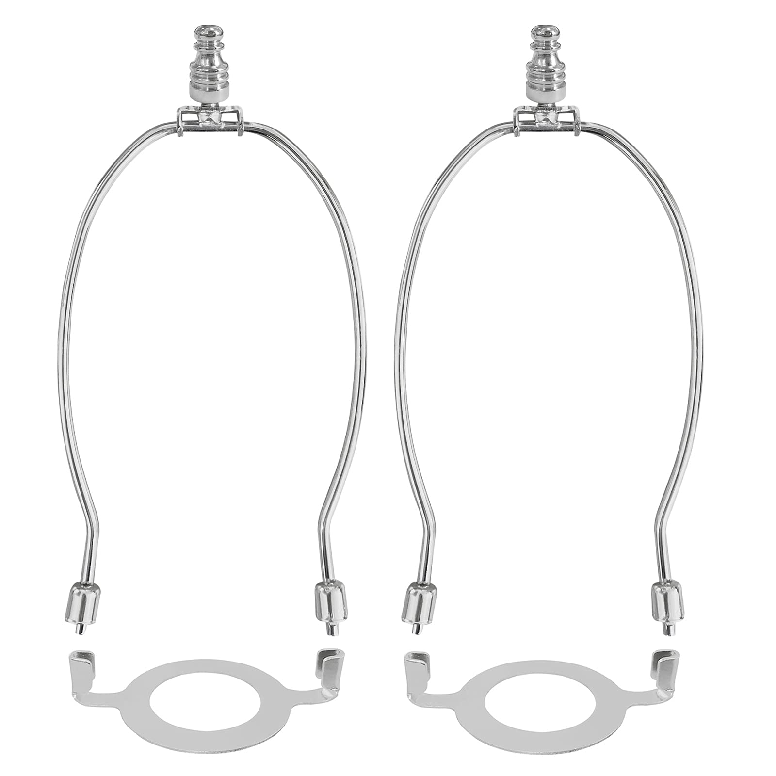 GIGIVOSHA Lamp Shade Harps Holder Kit, Adjustable E26 UNO Base, 10 Inch, Nickel - 2 Pack