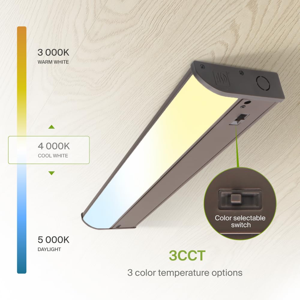 Asd Led Under Cabinet Lighting Bronze, 18 Inch 8W 715 Lm, Dimmable Hardwired Under Cabinet Lights For Kitchen, 3000K/4000K/5000K