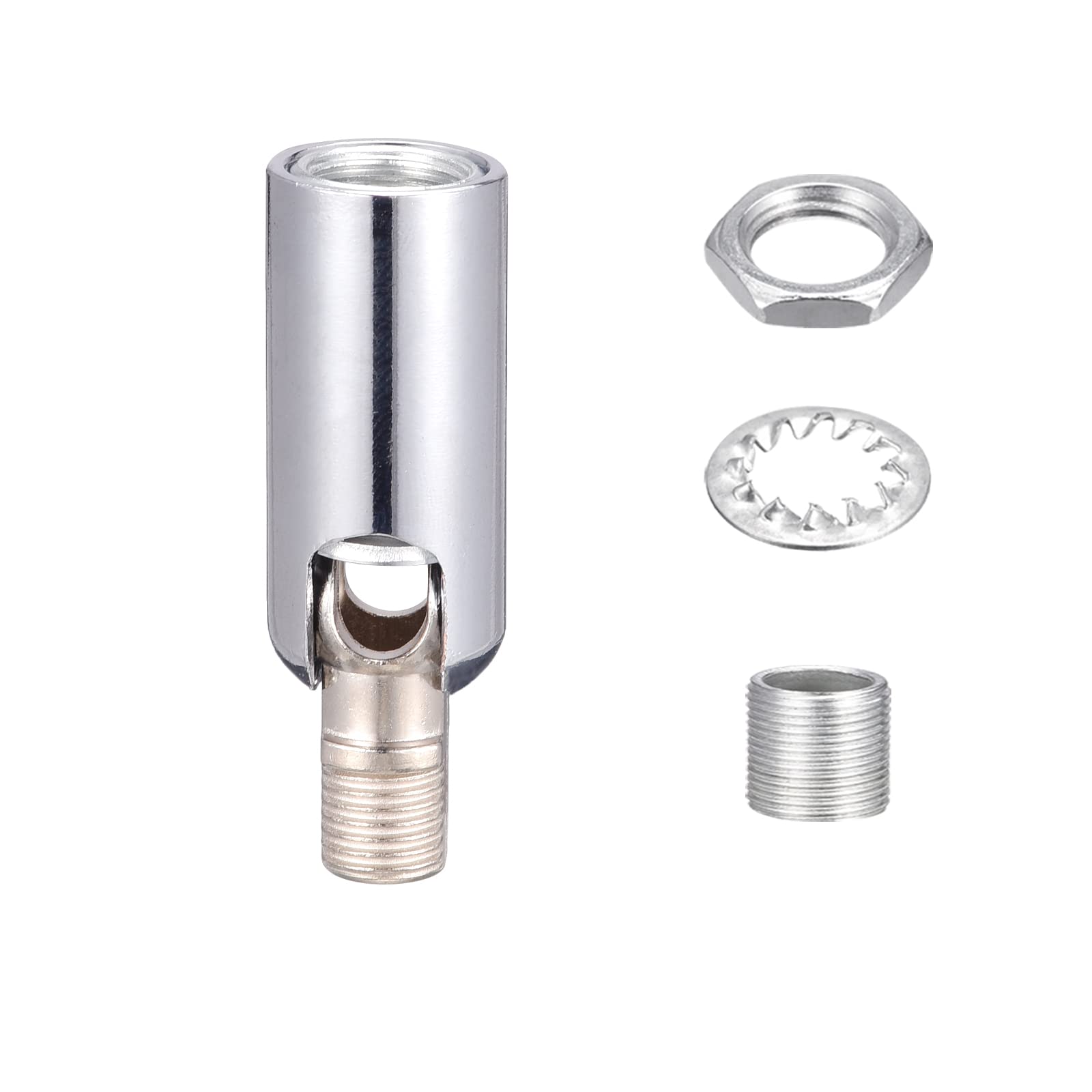 Meccanixity Sloped Ceiling Adapter 180 Degree Swivel M10 Thread, For Chandelier Ceiling Pendant Light, Chrome Pack Of 2