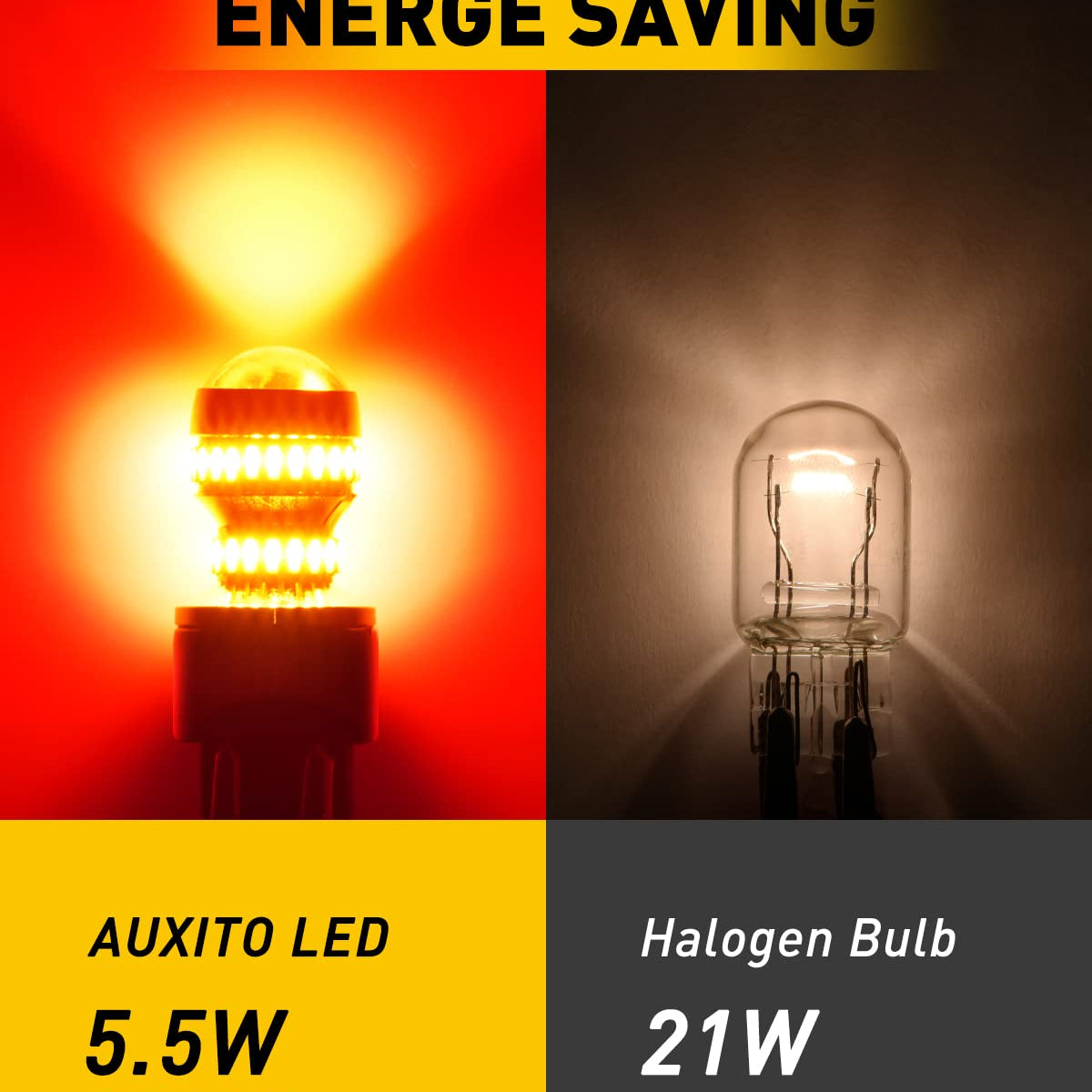 AUXITO LED Bulb Red for Tail Lights, Super Bright T20 W21W 7441 7444 R ...