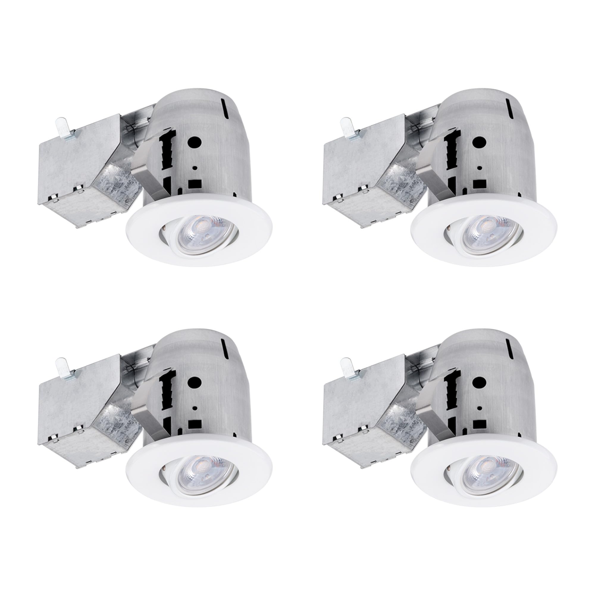 6 Swivel Round Trim Recessed Lighting Kit 10-Pack, White, Easy Install Push-N-Click Clips, 5.66 Hole Size,9100901