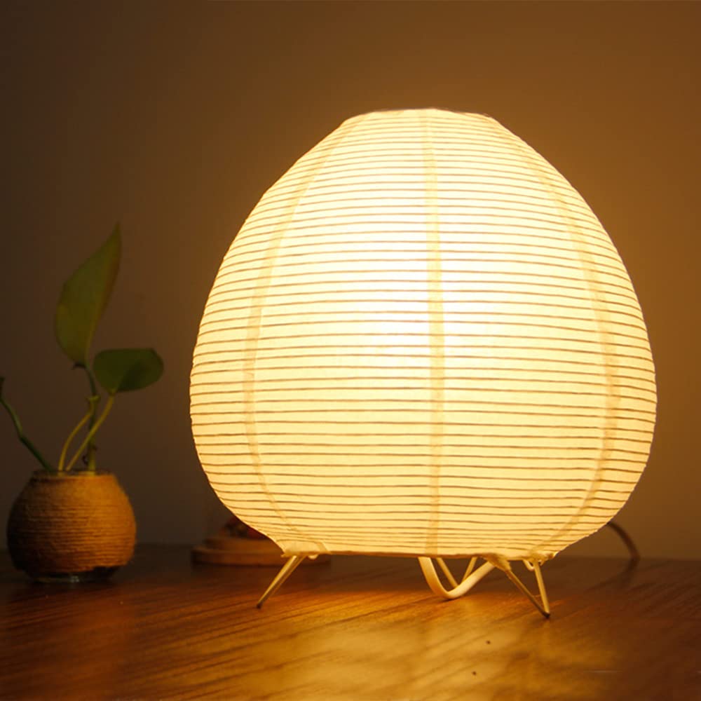 Fosinz Table Lamp Paper Chrome Nightstand Light 9inx 9inx 8in White Model Table Lamp-309
