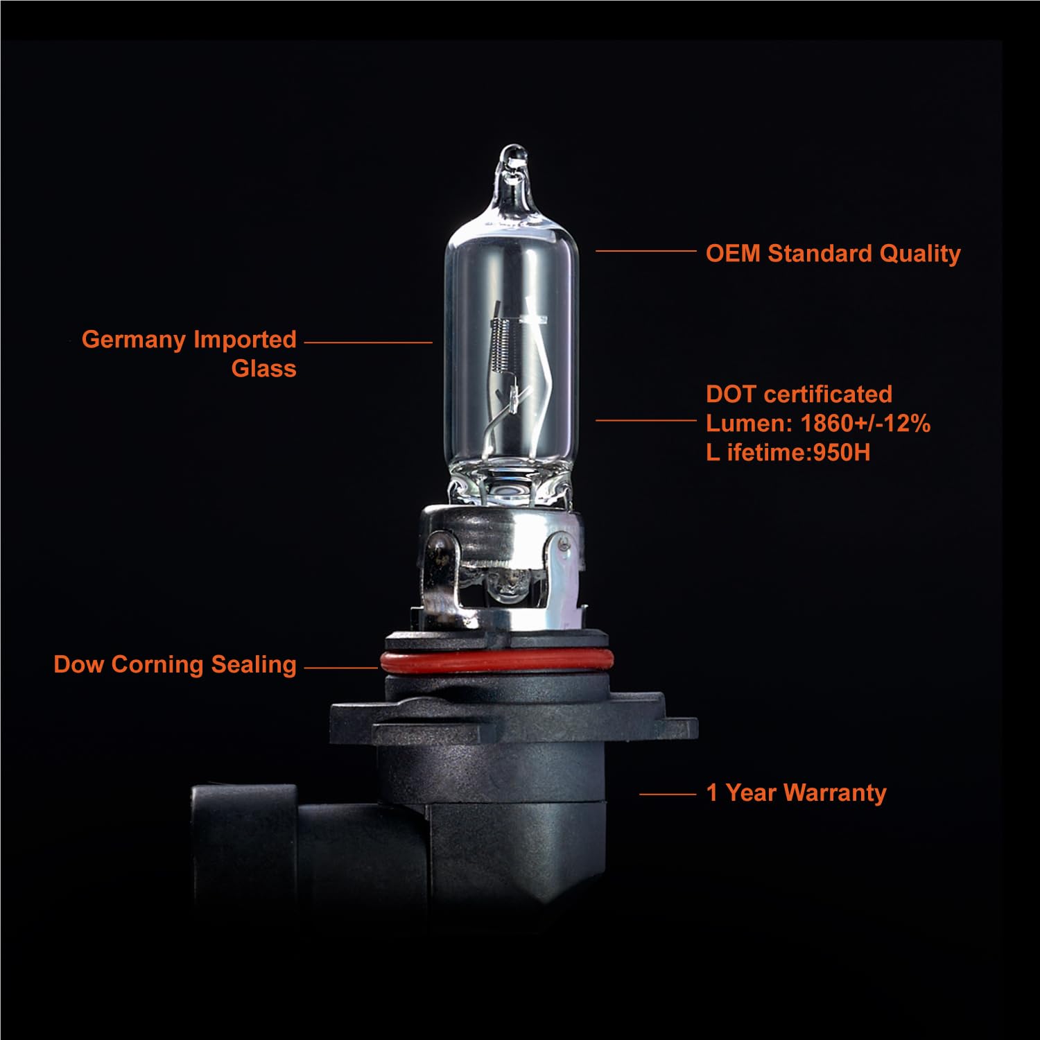 Gentle King Halogen Headlight Bulb, 55W, High Performance for On or Offroading, HB3-65W, 2 Pack