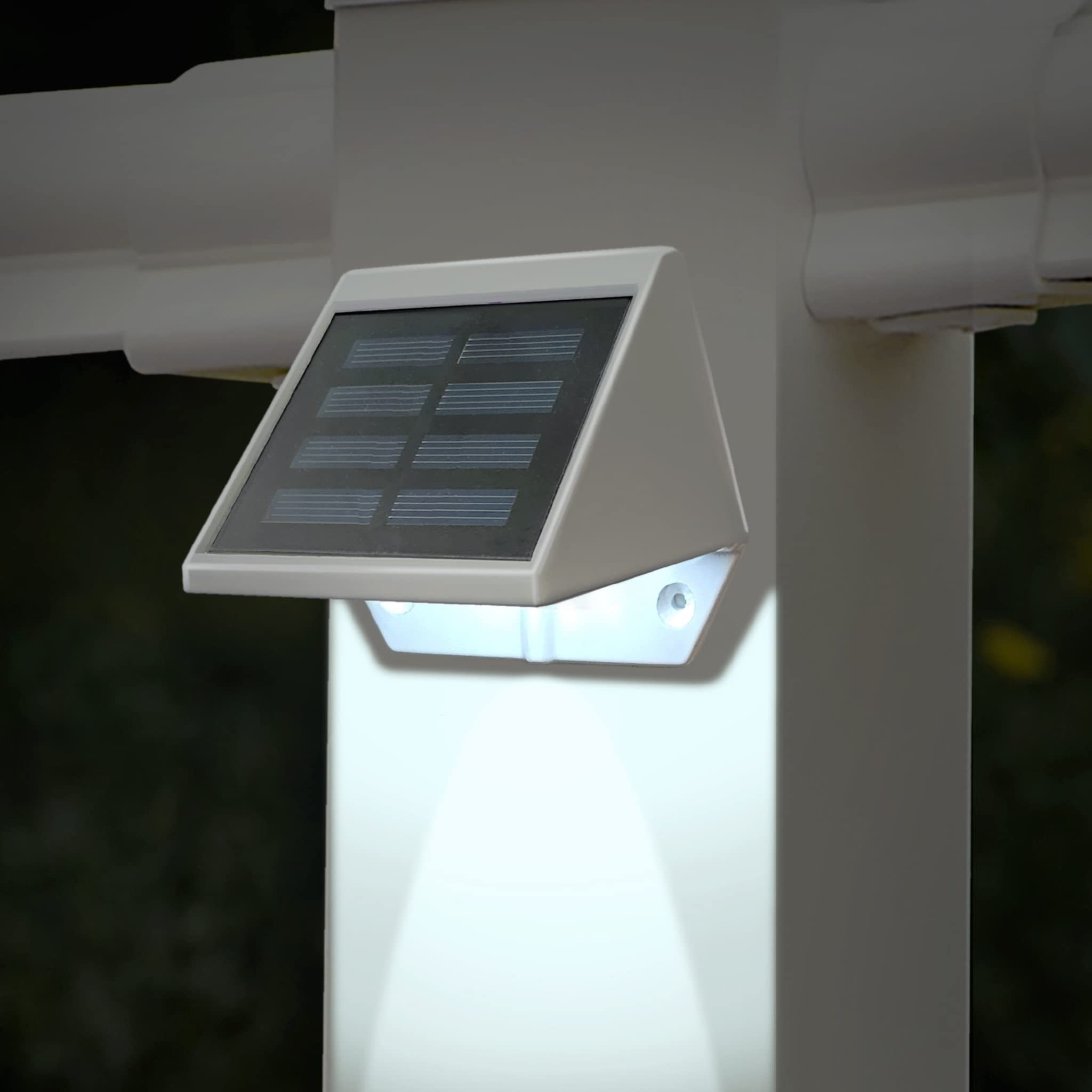 Classy Caps SL179 Solar LED Deck & Wall Light, Aluminum, White, 3.5 x 2.5 x 3 inches