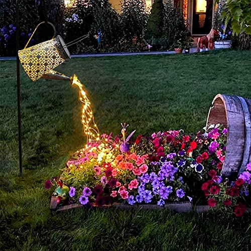 Vookry Solar Watering Can Lights, Large Retro Metal Hanging Lanterns Solar Lights Outdoor Waterproof, Garden Decor Yard Art For Porch Landscape Patio Gardening Gifts For Mom Grandma Women Christmas