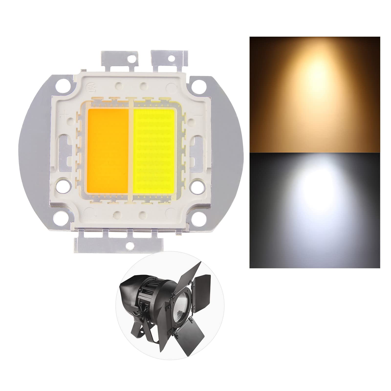 200W (Warm White 3200K+Cold White 6500K) Double Color Led SMD COB Integrated Light Source, Led Beads, Led Chip, Led Lamp Bulb fo