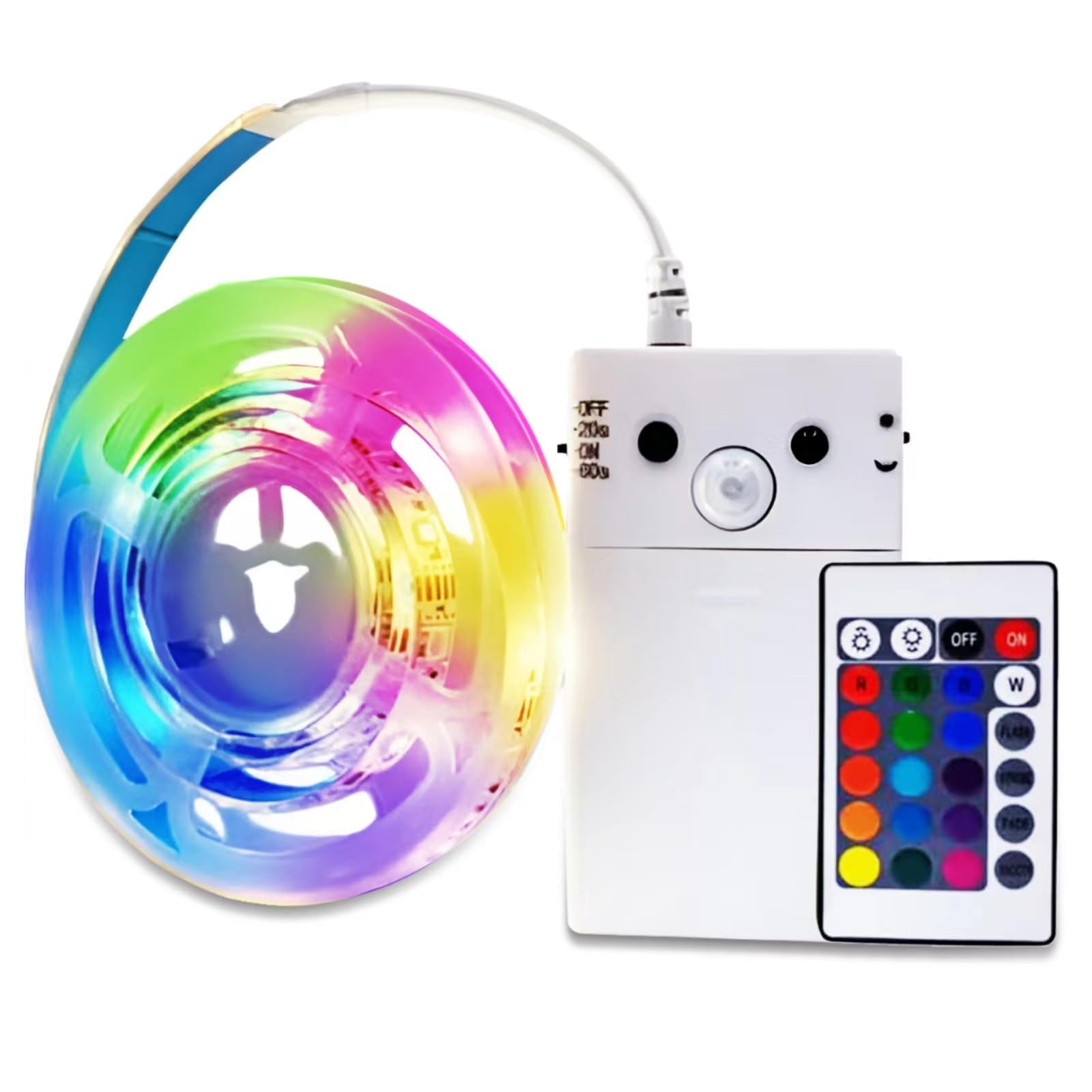 Motion Sensor Strip Lights Battery Powered With Remote/4Modes, 4.9Ft 16Colors Changing Rgbw Closet Light Strip Dimmable, Motion Activated Led Strip Light Indoor For Bedroom, Kitchen, Cabinet, Stair