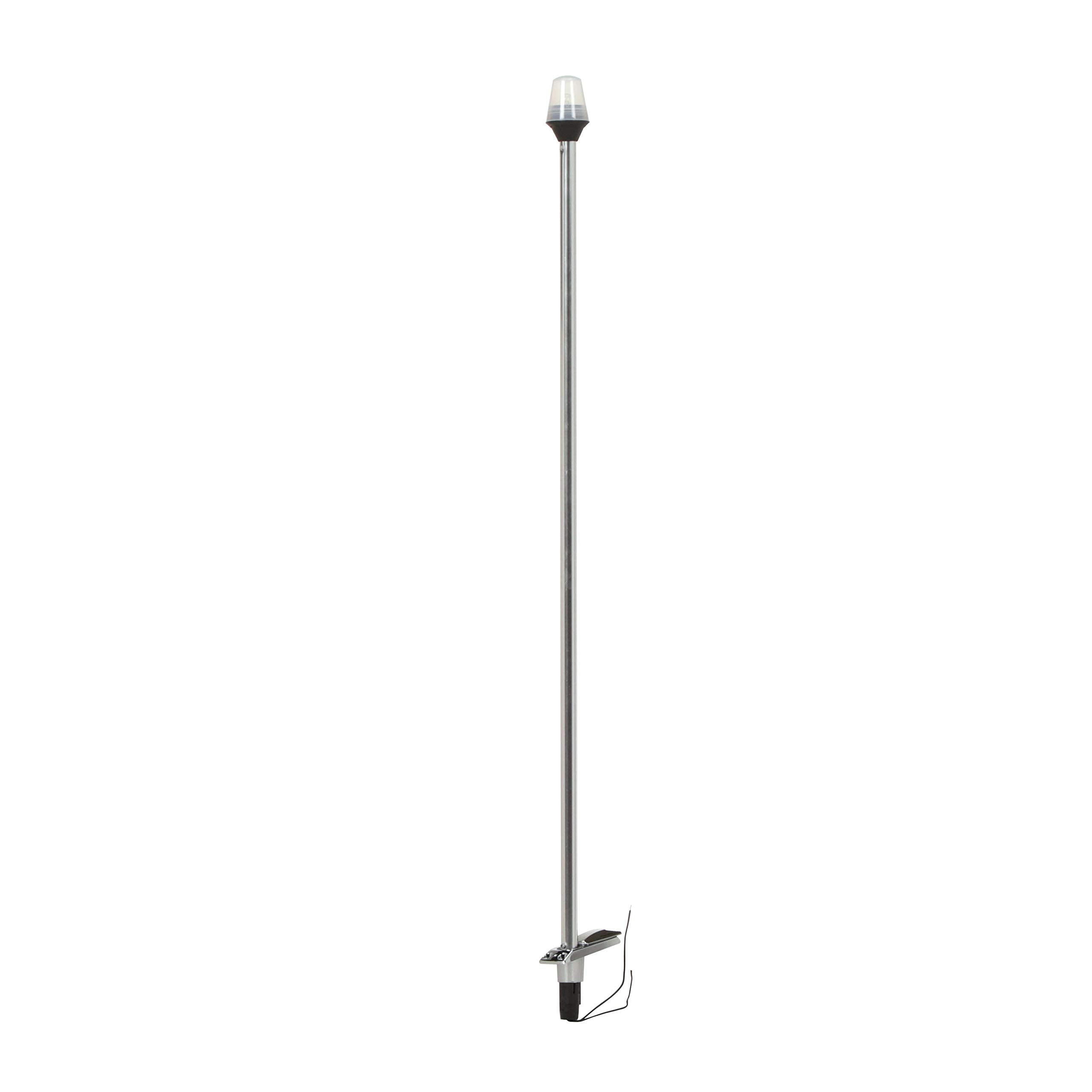 Attwood Stowaway Light - 36-Inch Pole, 2-Mile 360-Degree Illumination, Silver, Model 7100C7, One Size