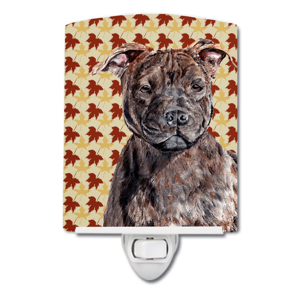 Caroline'S Treasures Staffordshire Bull Terrier Night Light, Ceramic, 6X4X3, Multicolor