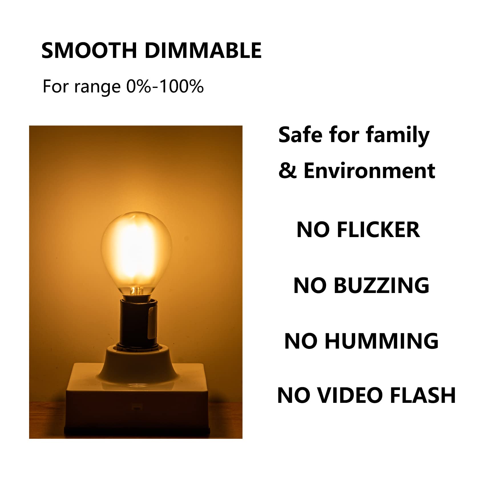 Sunaiony Led Globe Light Bulbs 60W Equivalent 6W Frosted Soft White 3000K E12 Candelabra Base Dimmable Frosted Glass Finish For