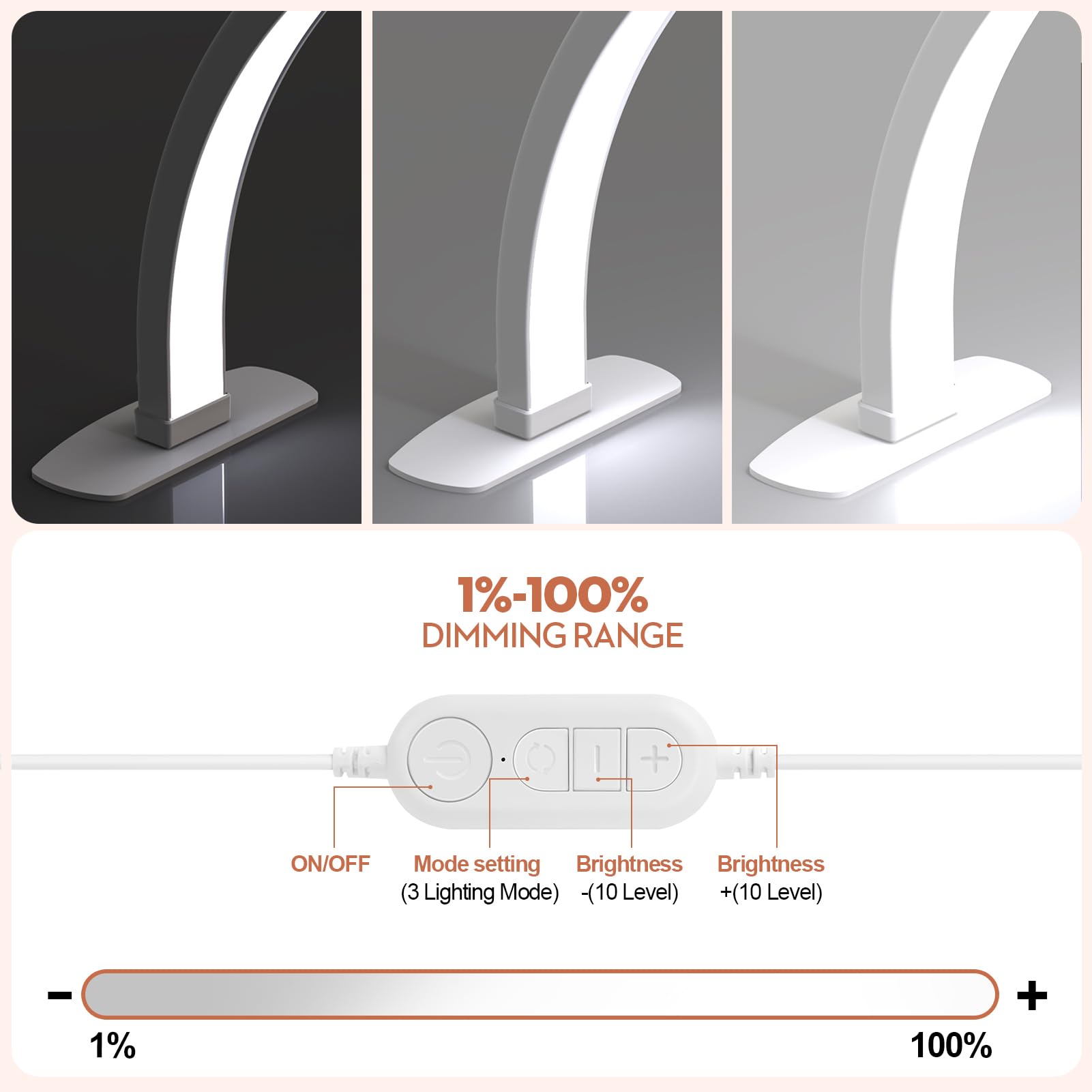 Premium Small Half Moon Led Light For Nail Tech, Foldable Arch Light For Nail Desk Lamp With Phone Stand Perfect For Manicure Ha