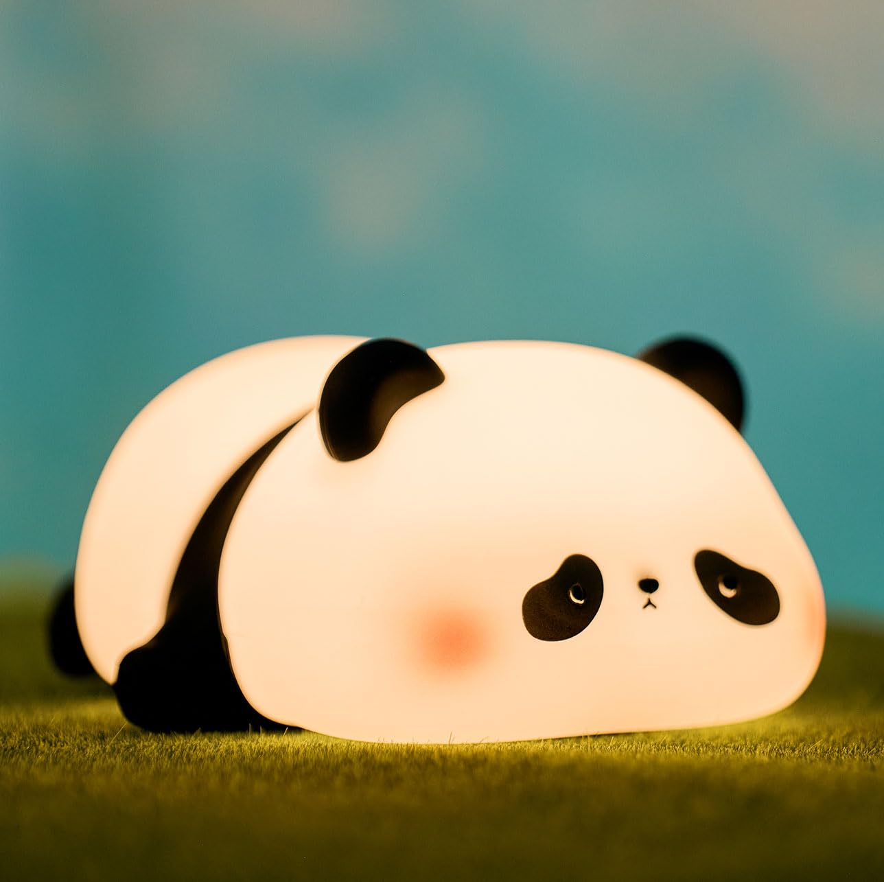 HAPPYBAG Cute Rechargeable Panda Night Light for Kids Room,Silicone Touch Night Light for Baby Nursery, Dimmable Panda Lamp for