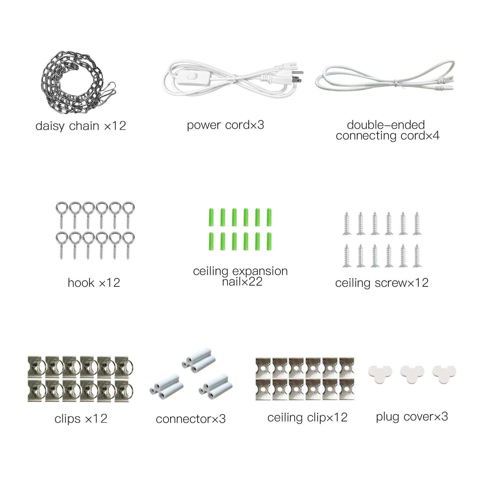 Szhlux 6 Pack Led Shop Lights 4Ft 60W, 8700Lm, 5000K Daylight White, Aluminum, Hanging/Mounted, Green, Model Sz-6