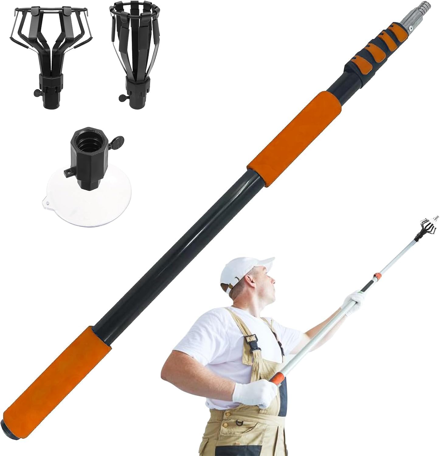 Sisupassie Light Bulb Changer For High Ceilings 26Ft Reach, Light Bulb Changer 5-20Ft With Basket And Suction Cup For Recessed L