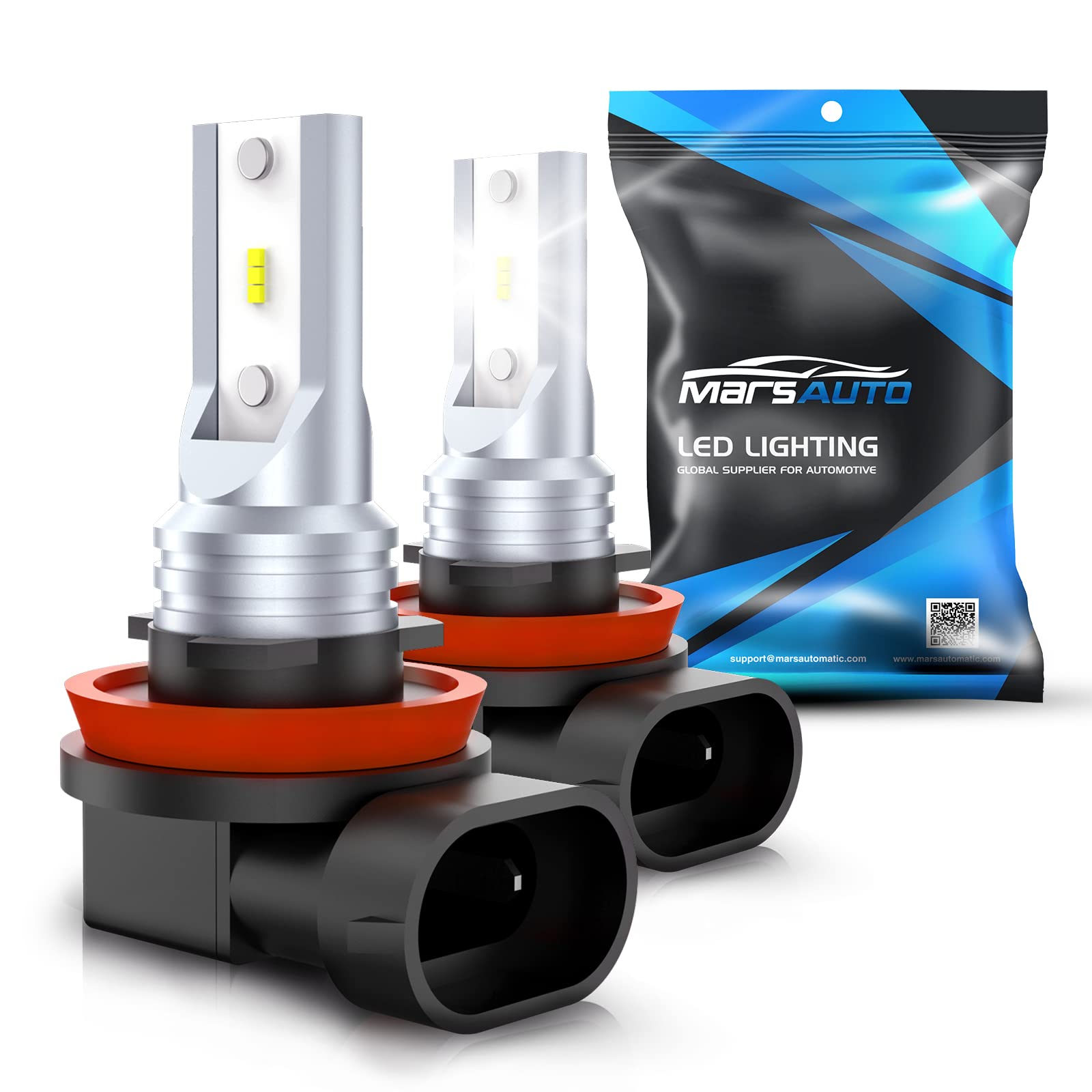 Marsauto H11 H8 H16 Led Fog Light Bulbs, 6000K Xenon White, Superior Bright Csp Chips 360-Degree Illumination Drl, Halogen Bulbs