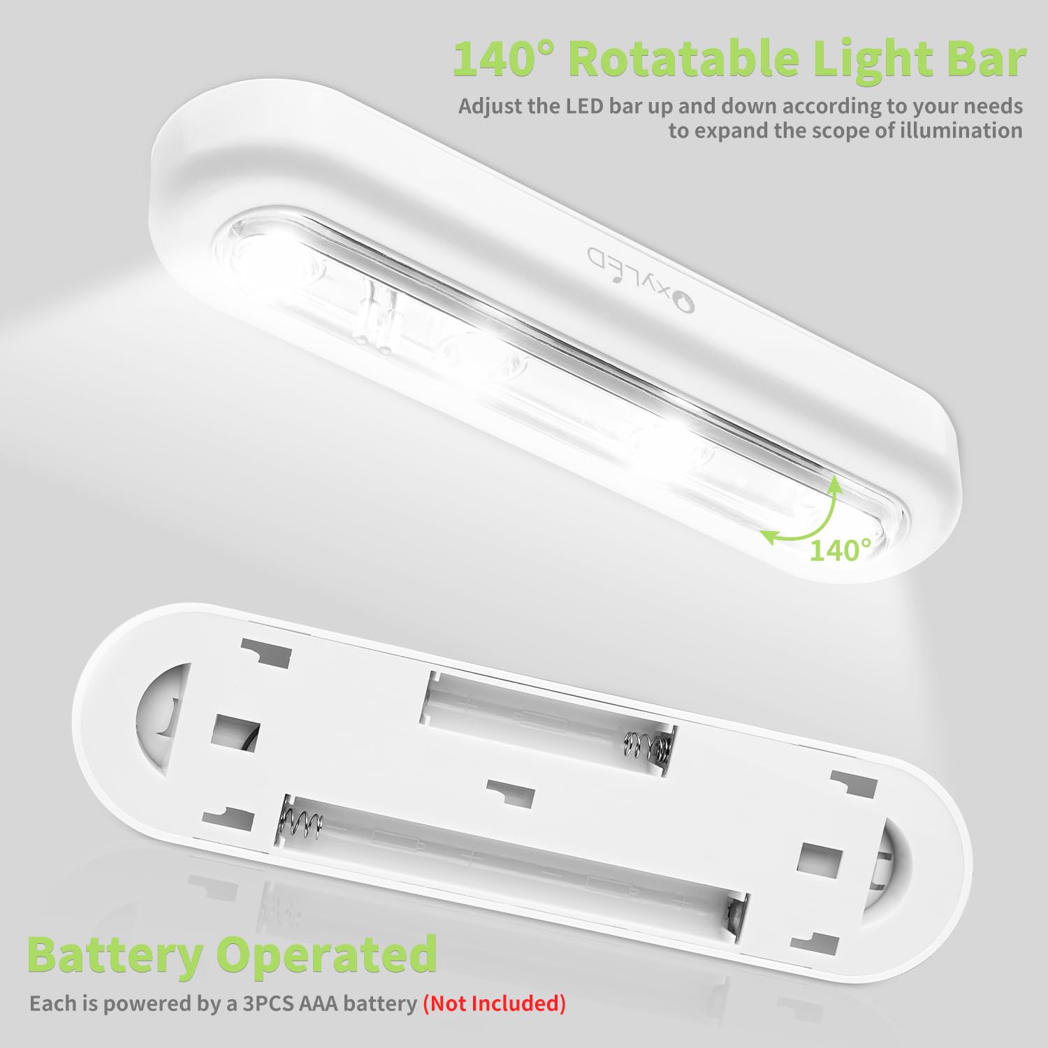 Small Tap Light OxyLED Mini Tap Light - Battery Operated, Touch Sensor, 4-LED, 140° Ro ...