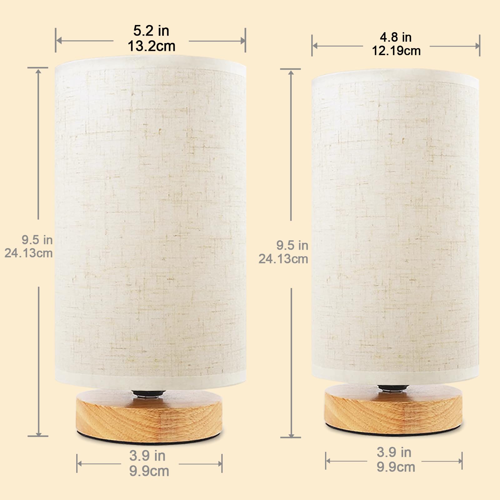 Table Lamp For Bedroom - Small Beside Lamps For Night Stands Home Office - Minimalist Design Warm Light Boho Lamp - Fits In Kids