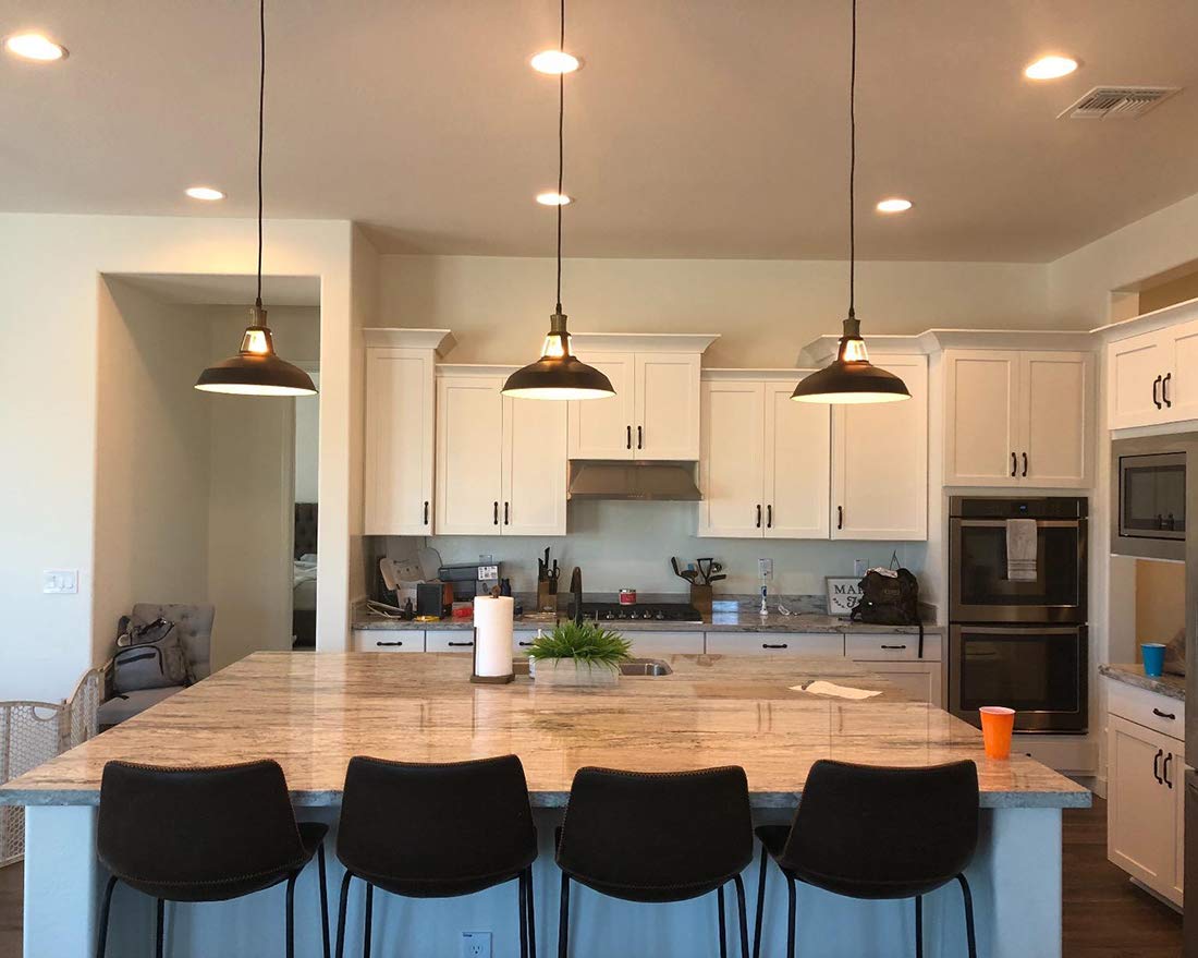 Claxy Macaron Green Pendant Lights Metal Barn Kitchen Island Pendant Light Fixture Adjustable Hanging Ceiling Light For Dining F