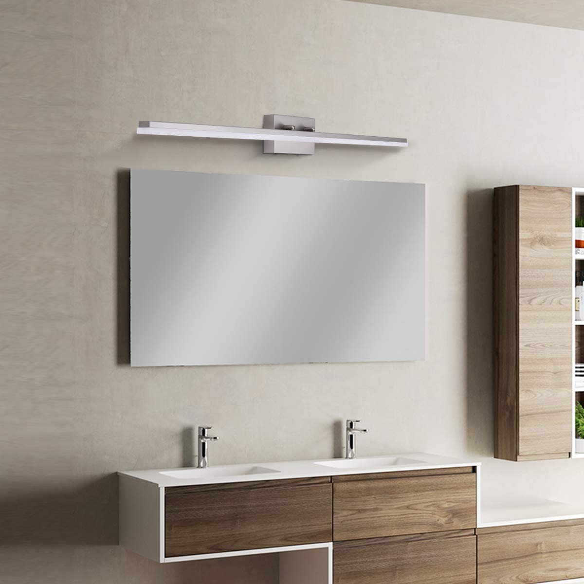 Mirrea 48In Modern Led Vanity Light For Bathroom Lighting Dimmable 46W Brushed Nickel (Warm White 3000K)