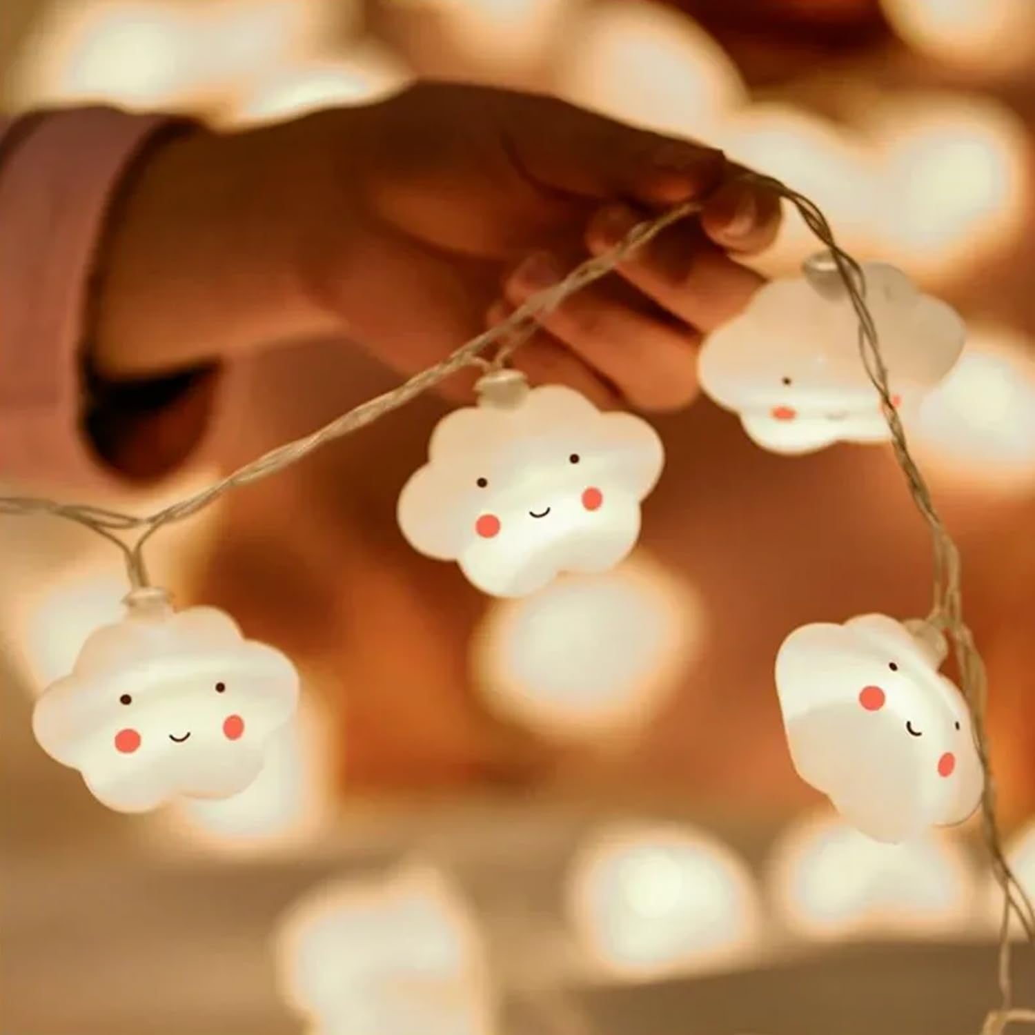 Party Propz Lights for Kids Room - 14 Feet, 10 Led, White Cloud Lights for Decor | Cute Lights for Room | Kids Room Decoration I
