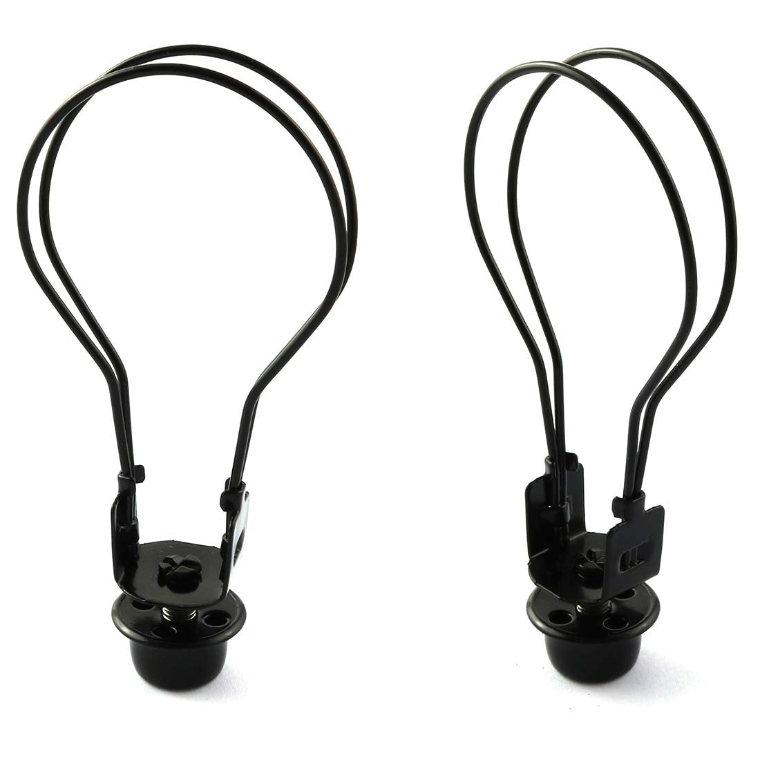 Dzs Elec Black Round Light Bulb Holder With Lamp Shade Attaching Finial Diy Lighting Accessories Clip On Lampshade Adapter For L