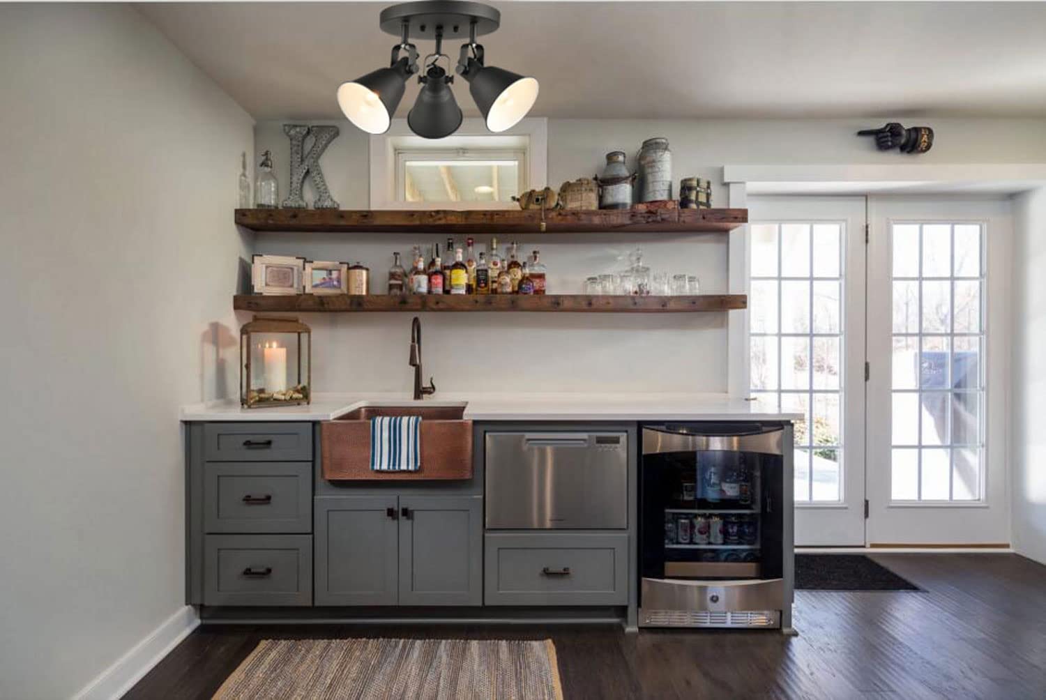 Diryzon Eul Multi-Directional Ceiling Spot Light,Adjustable Round Track Lighting,Industrial Semi Flush Mount Ceiling Light Fixtu