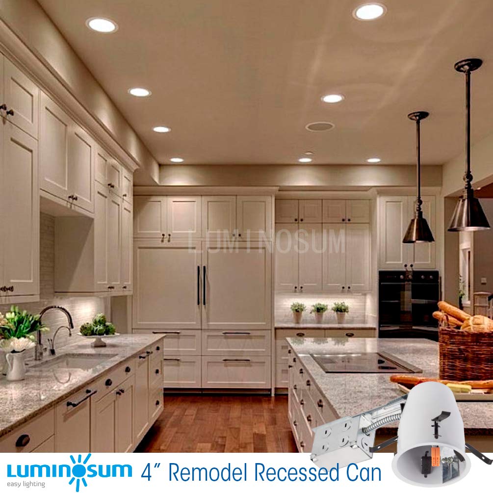 LUMINOSUM 4 Inch Remodel Recessed Can with Air Tight IC Housing, UL-Listed, E26 Socket, 8-Pack, Model WL-405-ICAT
