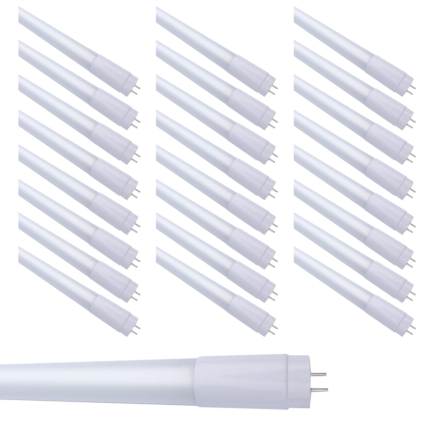 LEDONE T8 4FT Tube Light Bulbs, Frosted Glass Tube,Type B Single or Double Ended, 4000K Daylight, 12W, 2000LM, 120-277V, DLC UL 