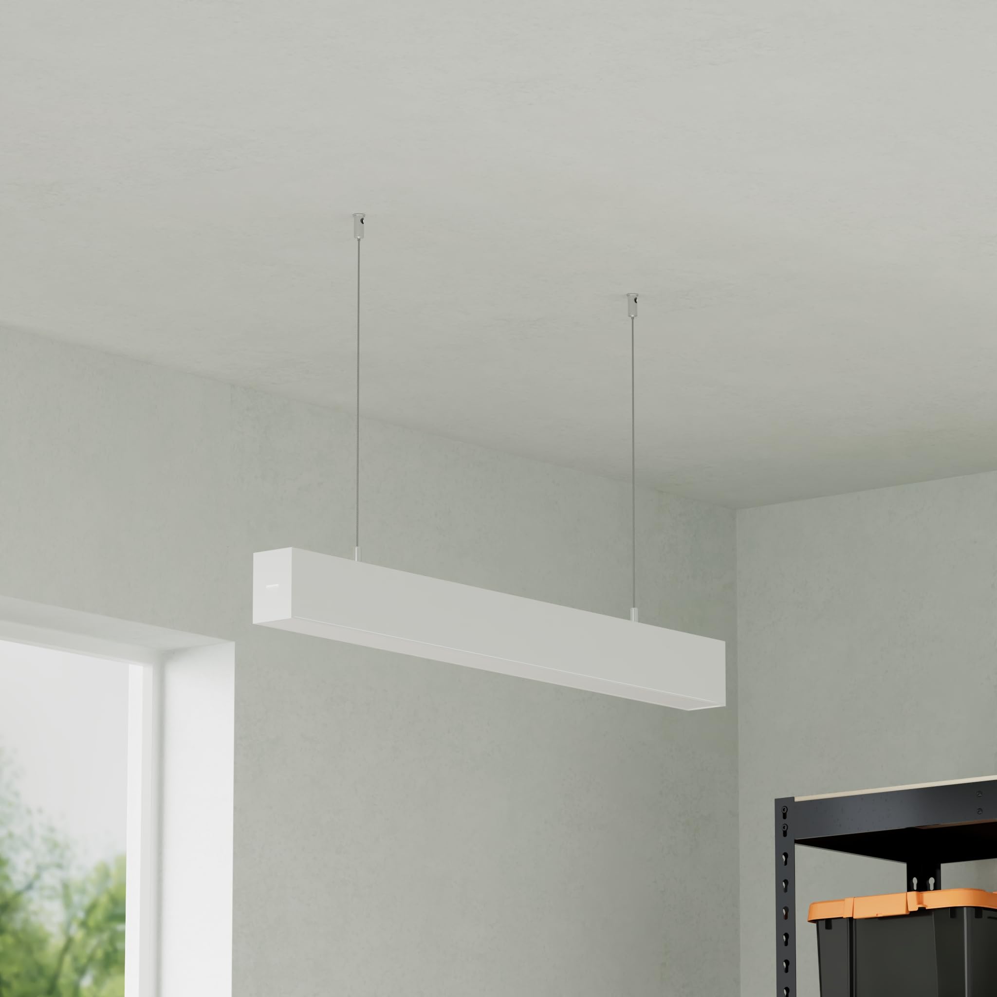 Barrina 4FT Linkable LED Linear Light, Stepless Dimmable Suspended Lighting Fixture, 2700K 4000K 5000K 3CCT Selectable, Seamless