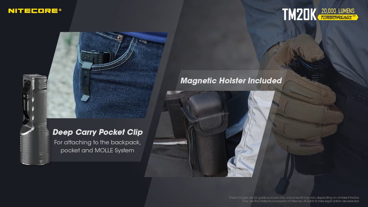 Nitecore Tm20K 20,000 Lumen Usb-C Rechargeable Led Flashlight With Nitecoresticker