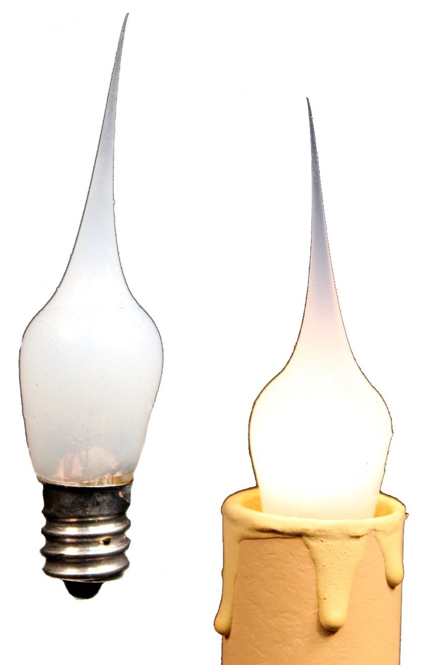 Creative Hobbies® Mini Country Style Silicone Dipped Candle Light Bulbs, 3 Watt, White, 10 Count, Model FBA_7203