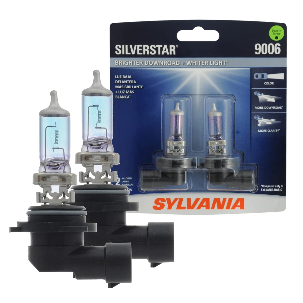 Sylvania - 9006 Silverstar - High Performance Halogen Headlight Bulb, High Beam, Low Beam And Fog Replacement Bulb, Brighter Dow