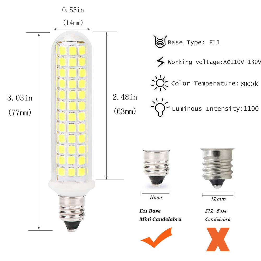G Mgy Oled E11 Dimmable Led Bulb, 9W 1100Lm, 6000K, Mini C