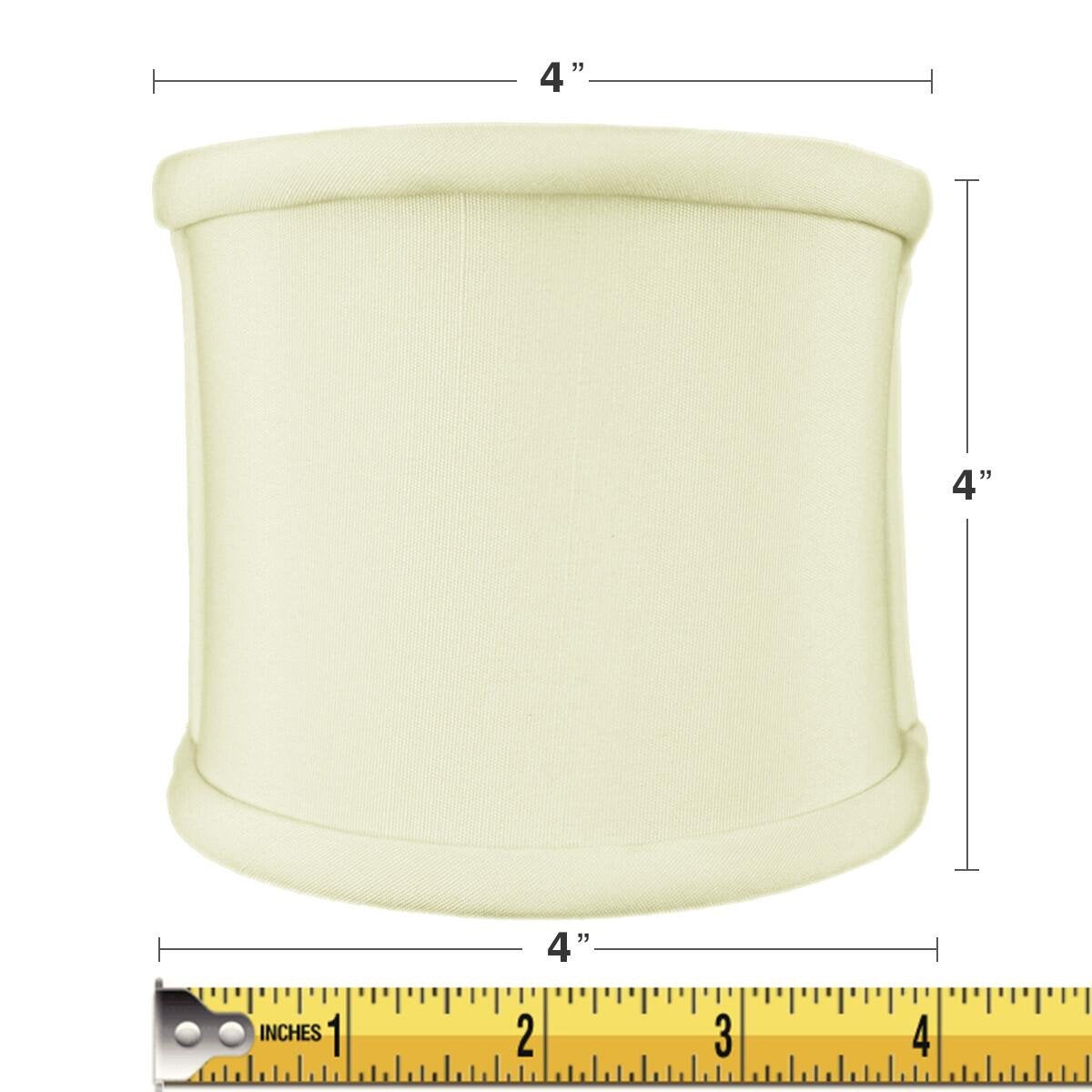 HomeConcept 4x4 Clip-on Sconce Lampshade Eggshell Shantung Fabric - Model 040404HSES