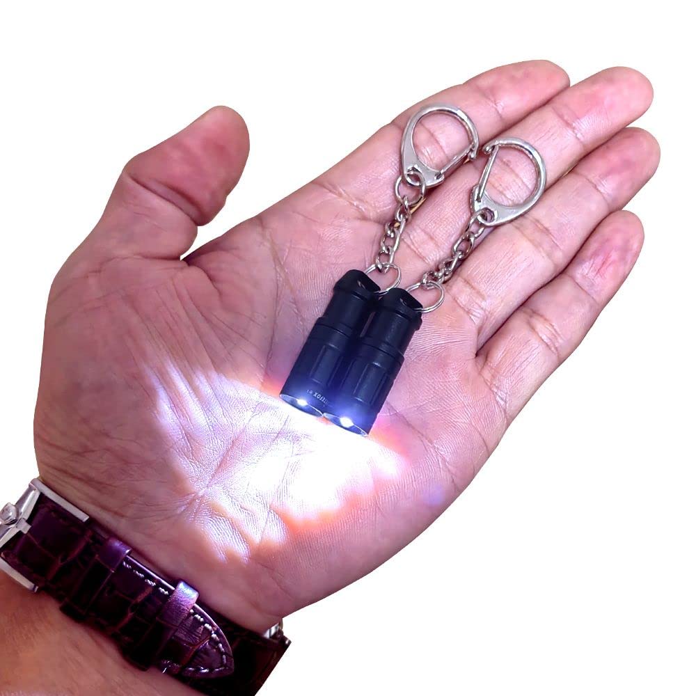 Nitefox E1 Smallest Super Tiny Keychain Flashlight, Mini Bright Key Ring Light Torch For Edc Emergency Dog Walking Sleeping Read