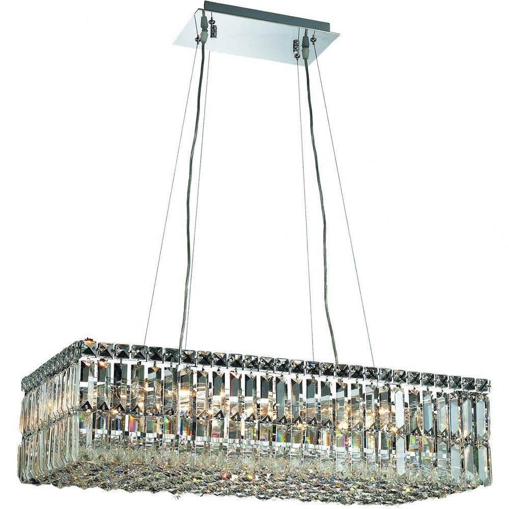 Elegant Lighting 2034D28C/RC Royal Cut Clear Crystal Maxim 16-Light Crystal Pendant, Finished in Chrome with Clear Crystals
